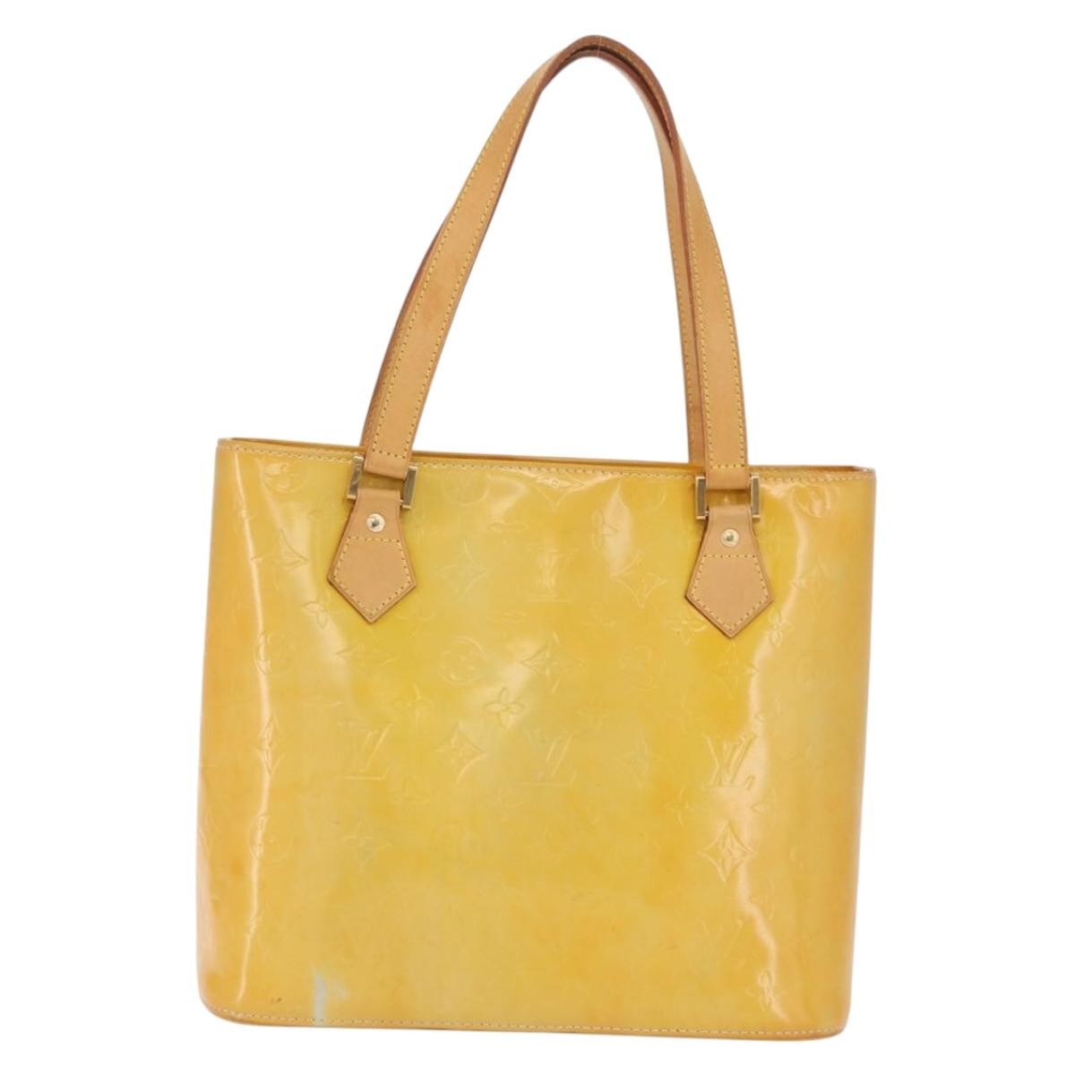 Louis Vuitton Houston Monogram Vernis Yellow Patent_Leather Handbag (Pre-Owned)