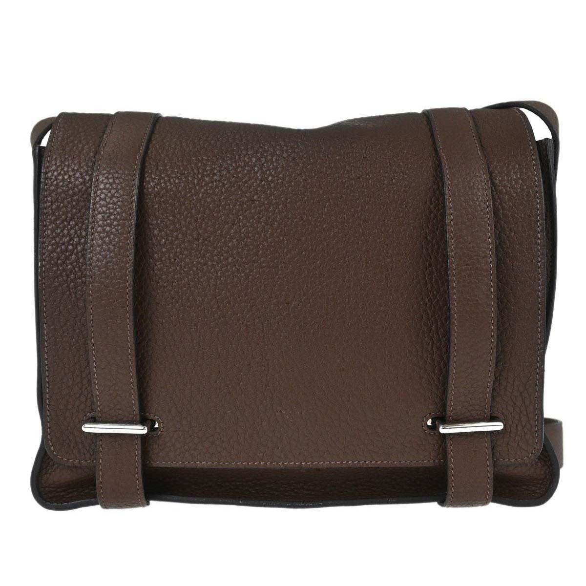Hermes Steve Caporal Clemence Brown Calfskin Shoulder Bag Bag (Pre-Owned)