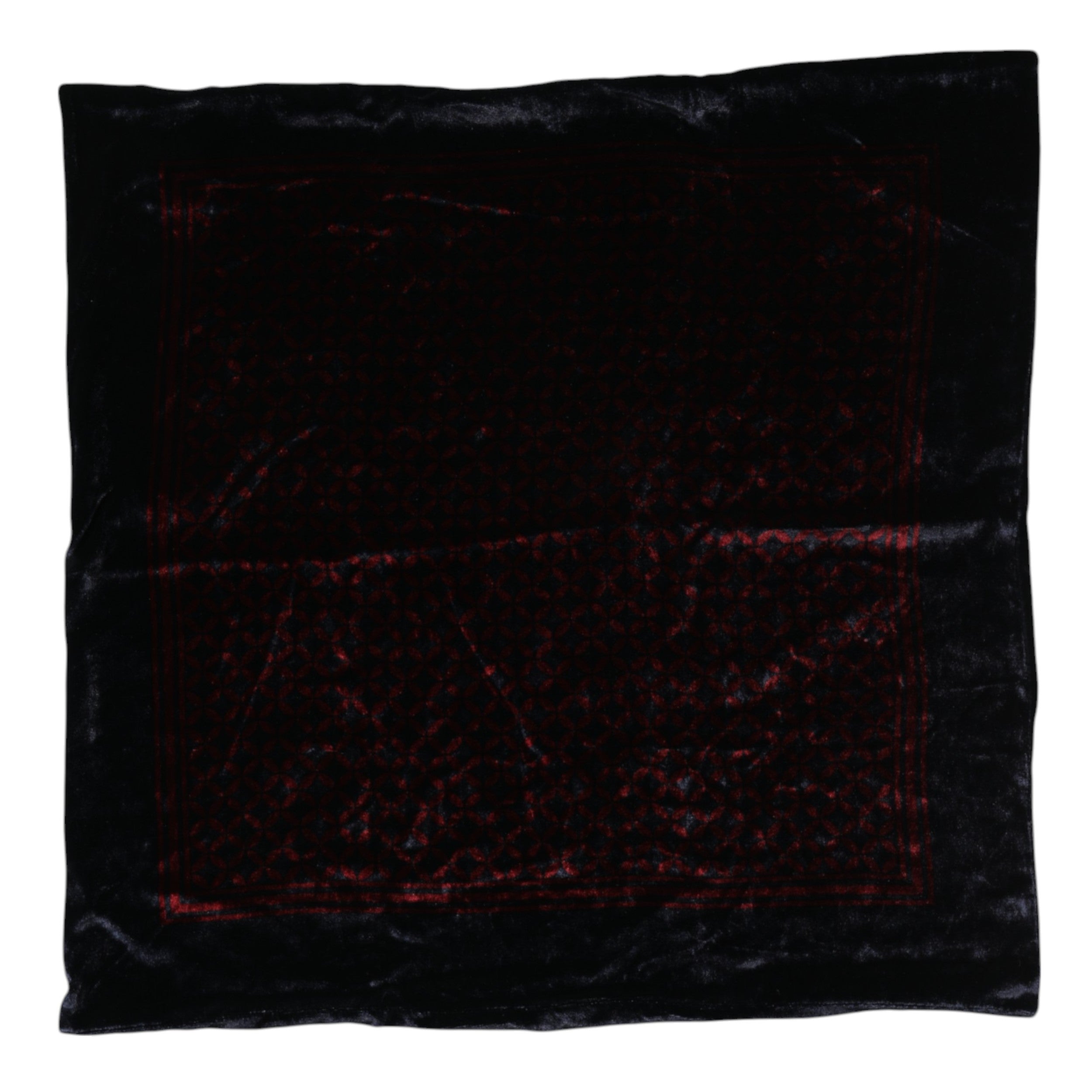Dolce & Gabbana Black Red Viscose Square Men Foulard Men's Scarf