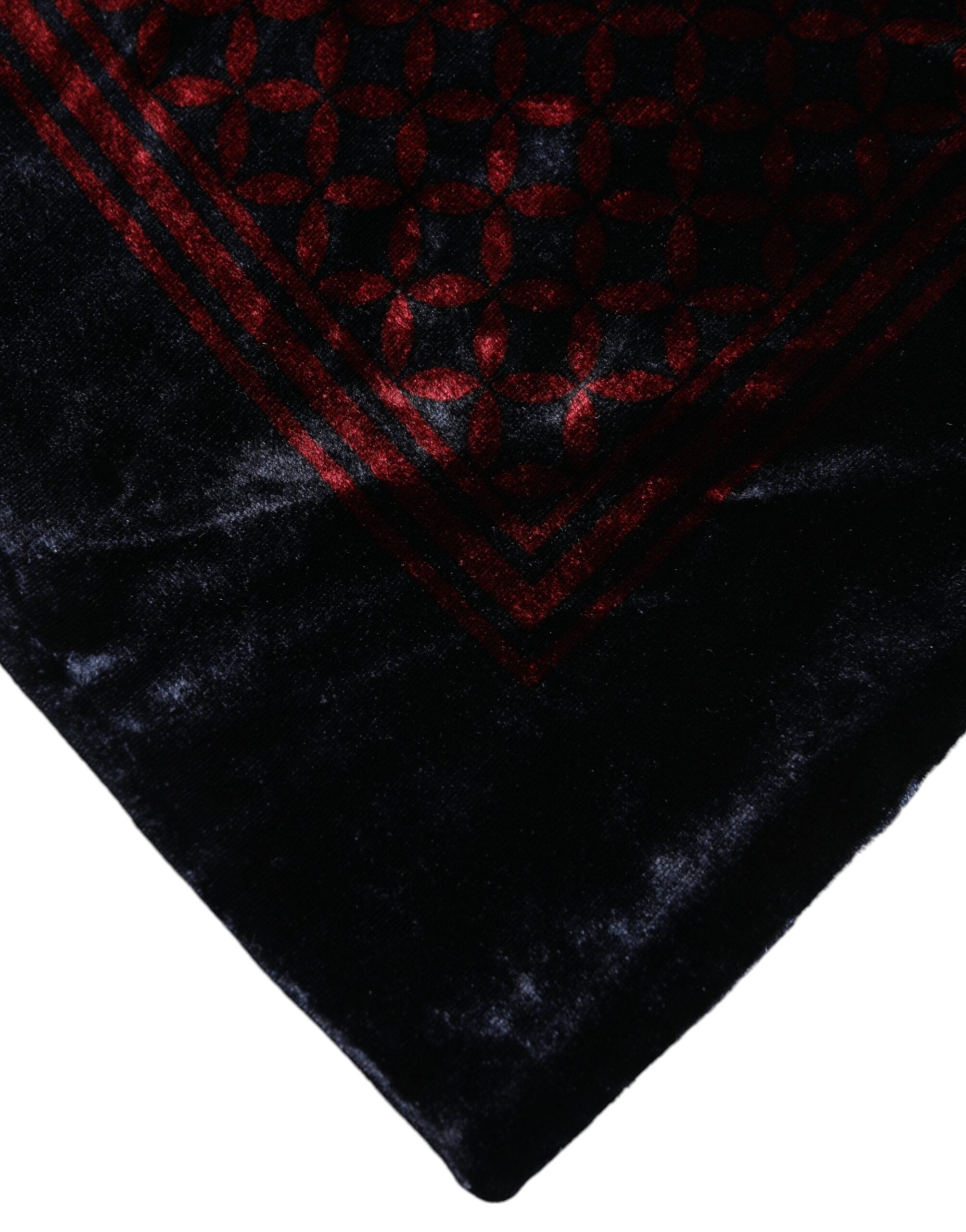 Dolce & Gabbana Black Red Viscose Square Men Foulard Men's Scarf