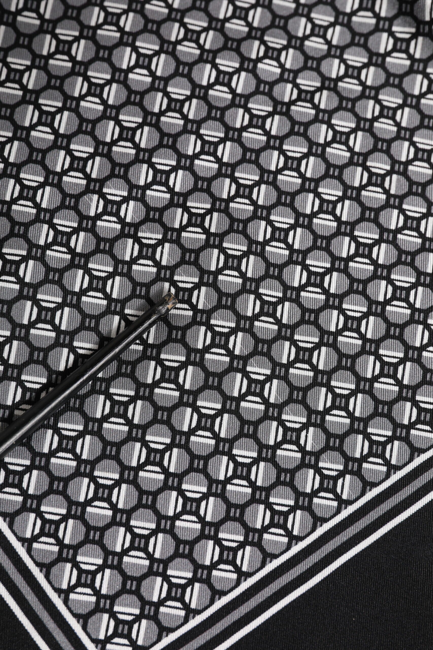 Dolce & Gabbana Black White Patterned Square Foulard Men's Scarf (Pre-Owned)