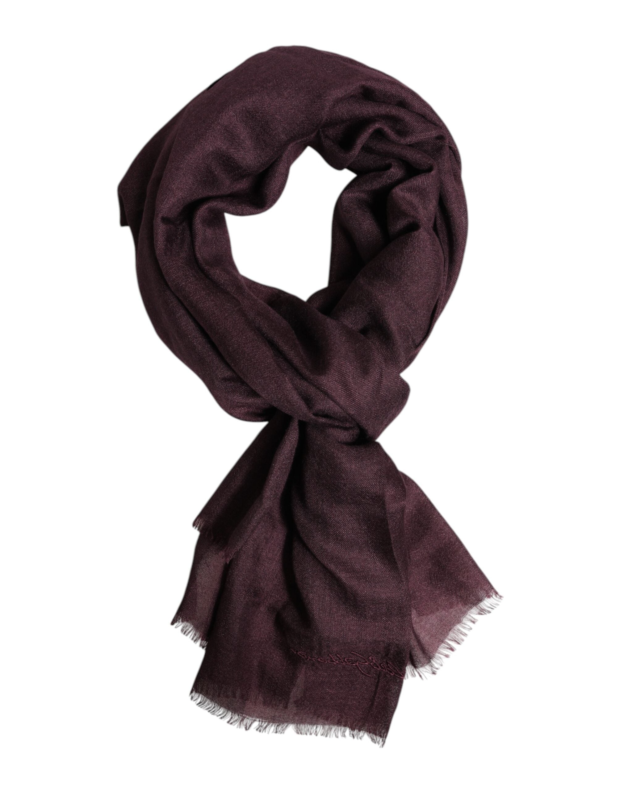 Dolce & Gabbana Maroon Cashmere Neck Warmer Wrap Shawl Men's Scarf