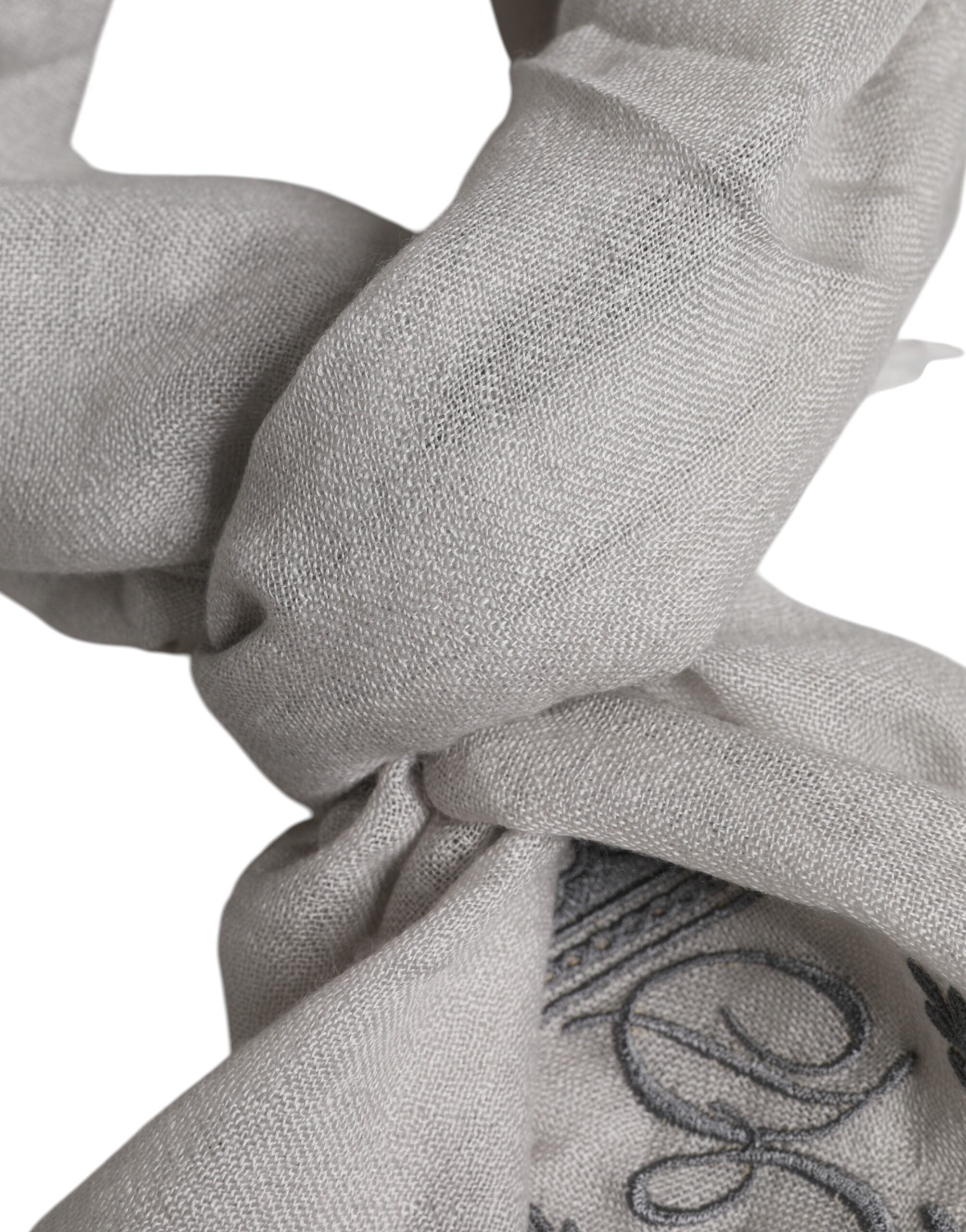 Dolce & Gabbana Gray DG Crown Neck Warmer Wrap Shawl Men's Scarf