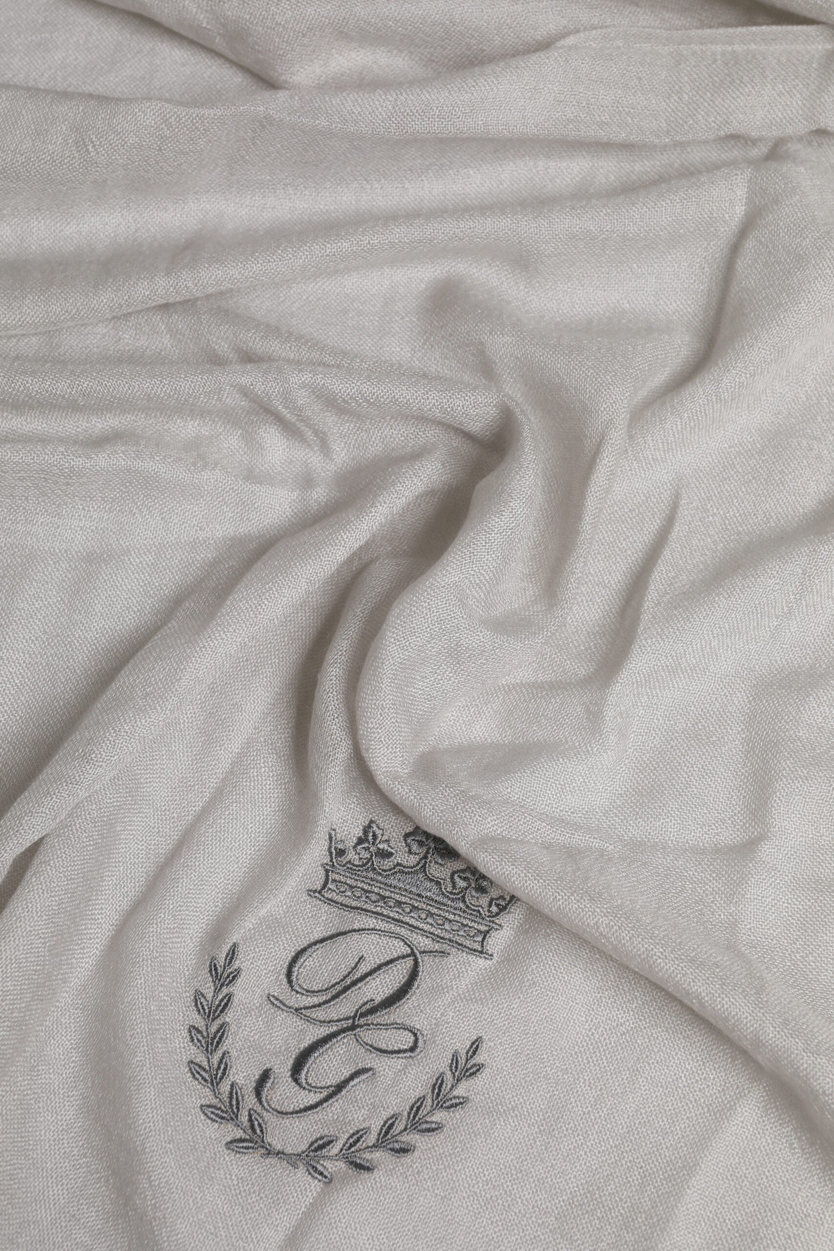 Dolce & Gabbana Gray DG Crown Neck Warmer Wrap Shawl Men's Scarf