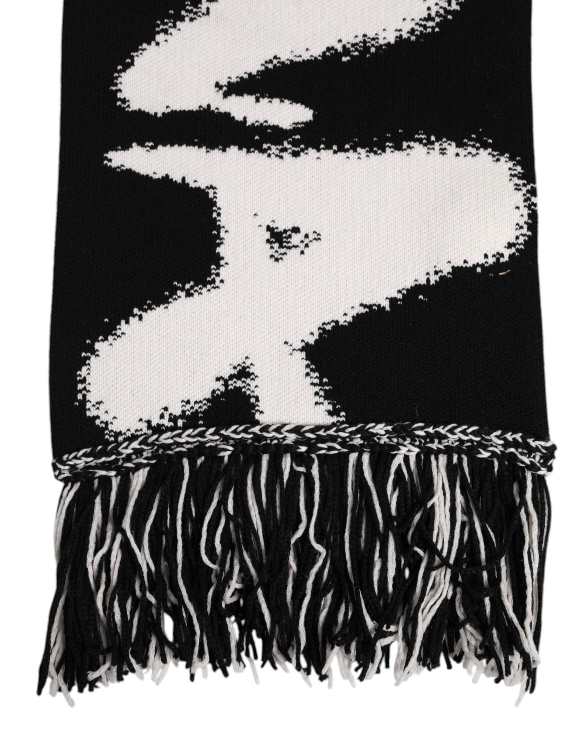 Dolce & Gabbana Black Logo Neck Warmer Wrap Men Shawl Men's Scarf
