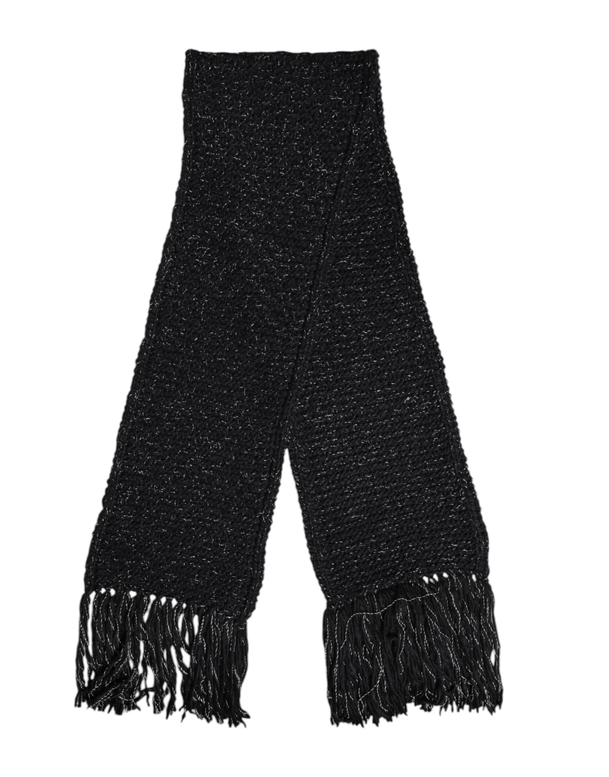 Dolce & Gabbana Black Cashmere Neck Warmer Wrap Shawl Men's Scarf
