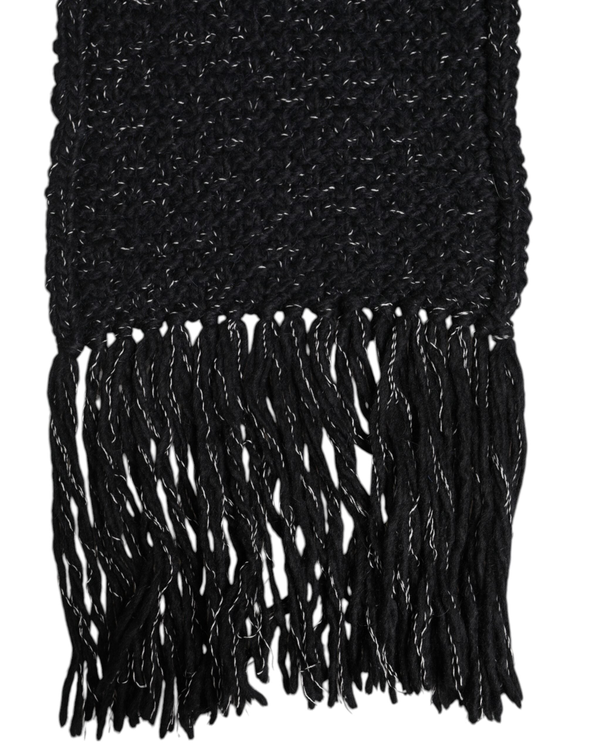 Dolce & Gabbana Black Cashmere Neck Warmer Wrap Shawl Men's Scarf