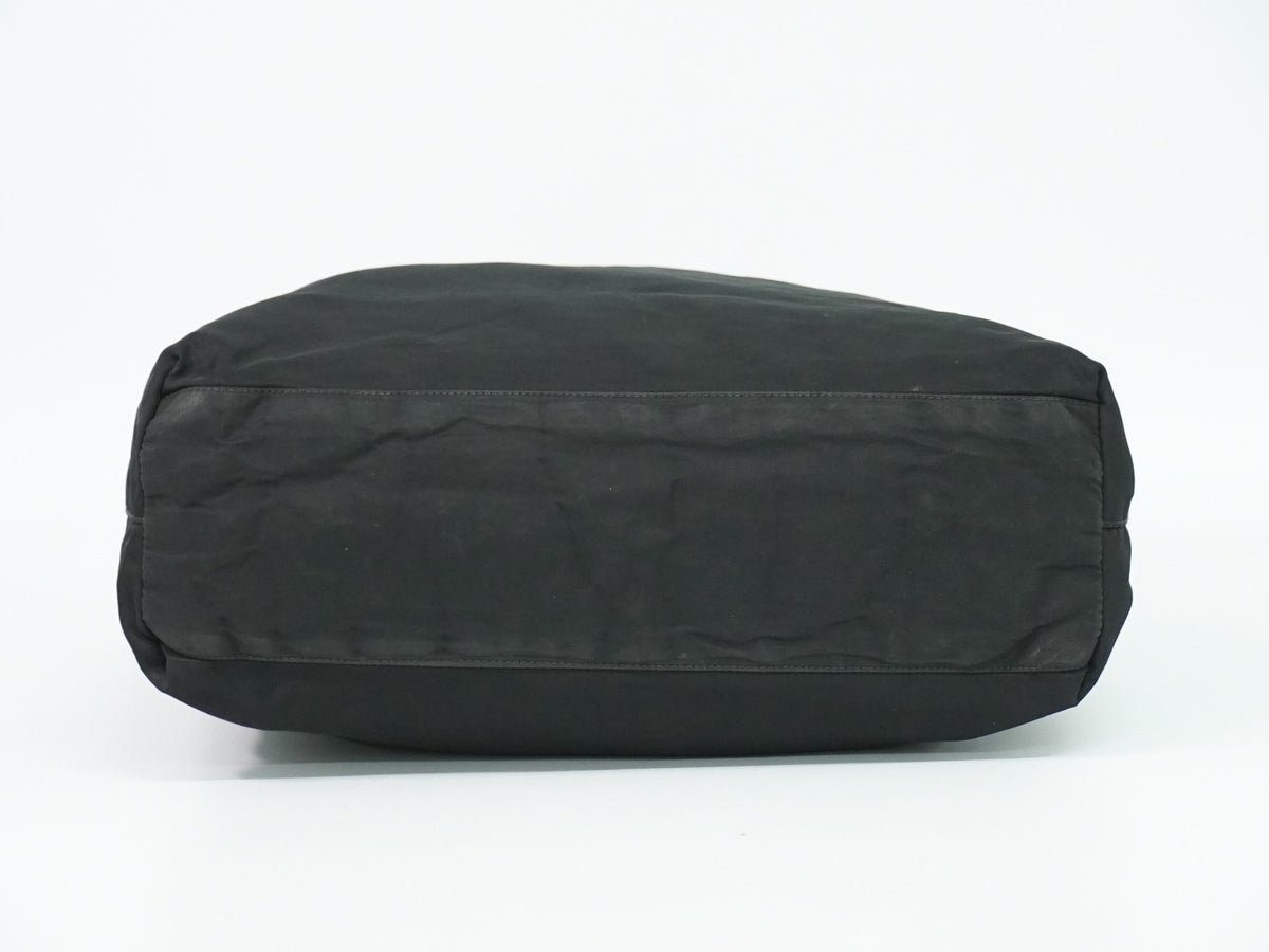 Prada Zip Tote Tessuto Black Nylon Tote Bag Bag (Pre-Owned)