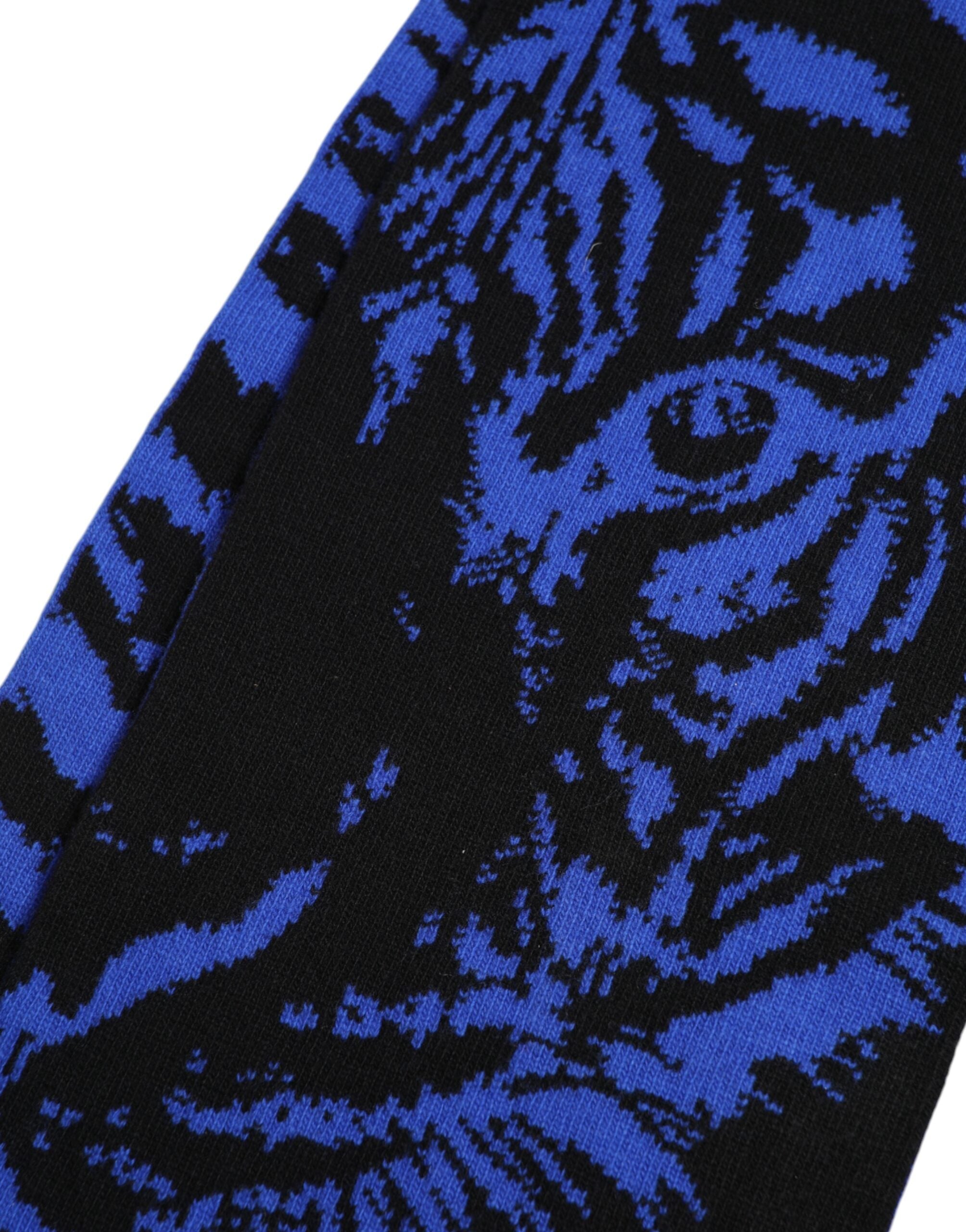 Dolce & Gabbana Blue Black Logo Neck Warmer Wrap Shawl Men's Scarf