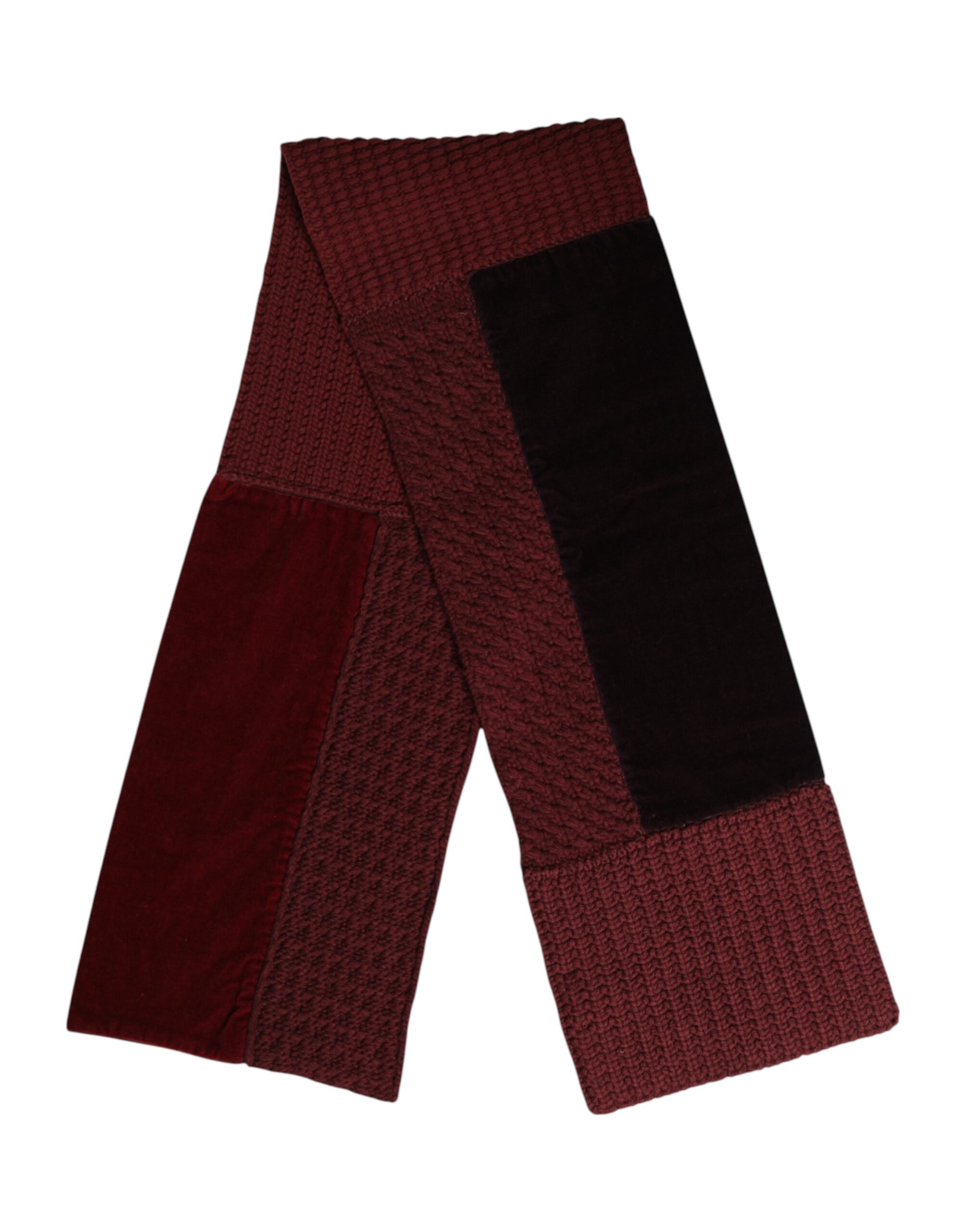 Dolce & Gabbana Maroon Black Neck Warmer Wrap Shawl Men's Scarf