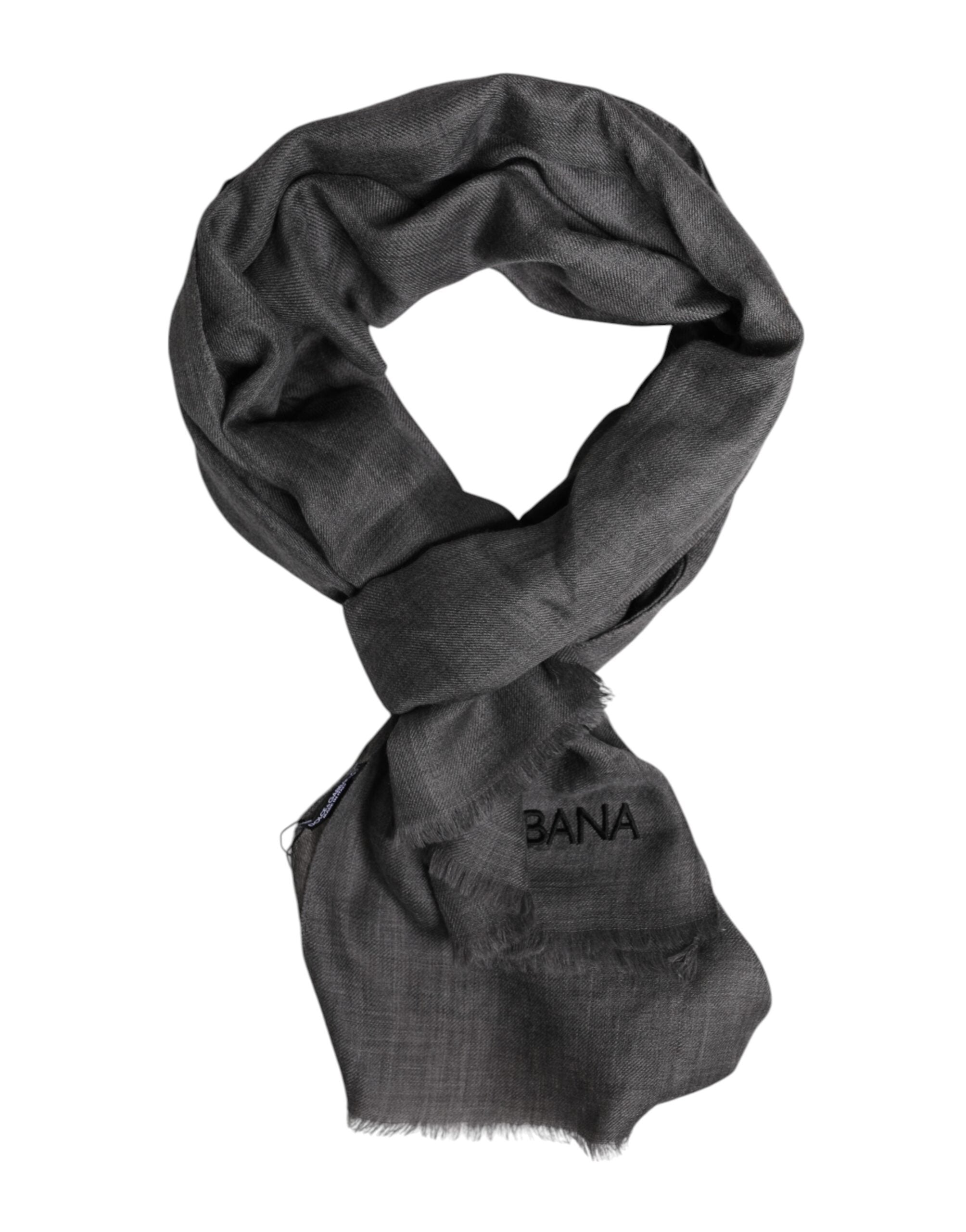 Dolce & Gabbana Gray Logo Print Neck Warmer Wrap Shawl Men's Scarf