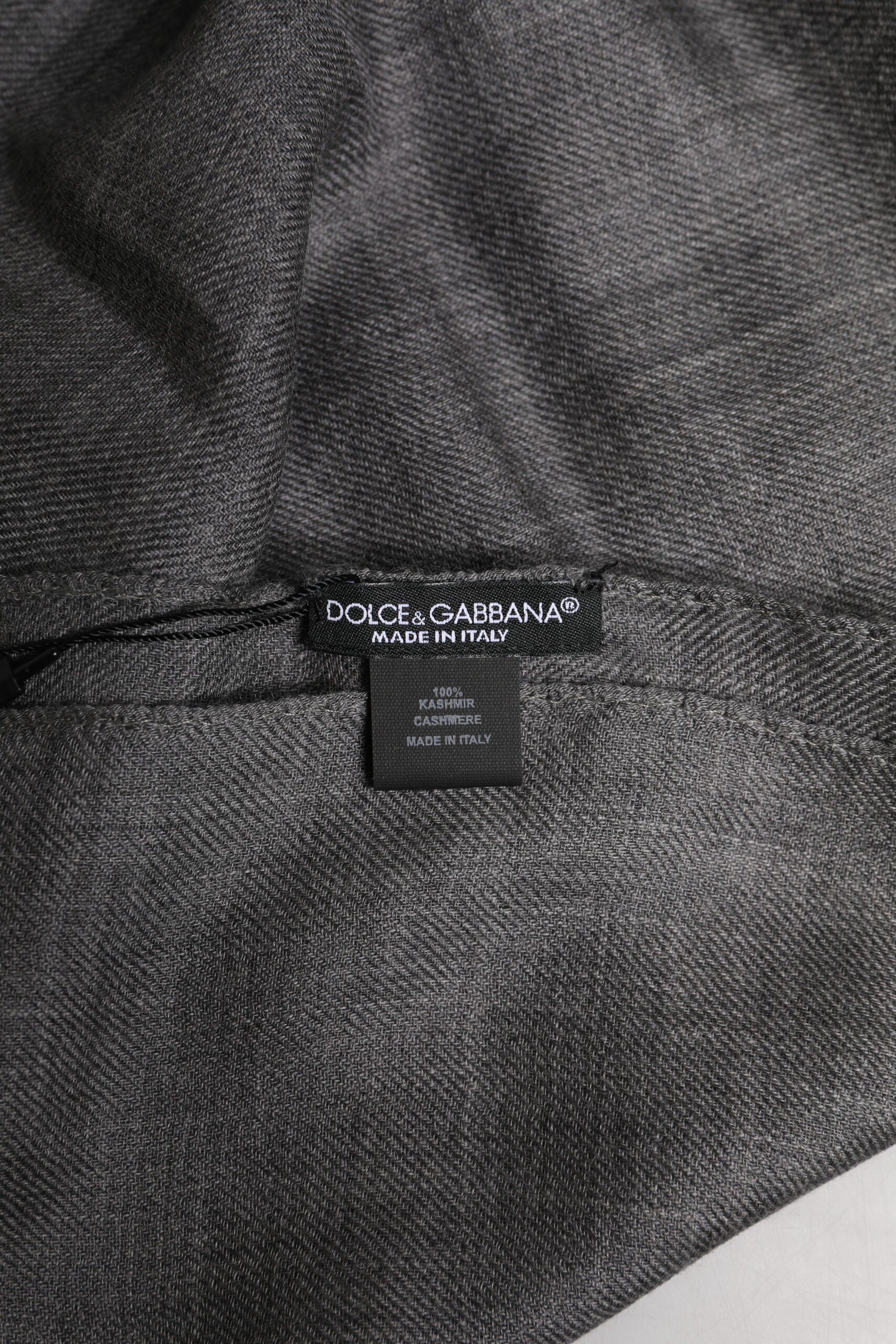 Dolce & Gabbana Gray Logo Print Neck Warmer Wrap Shawl Men's Scarf