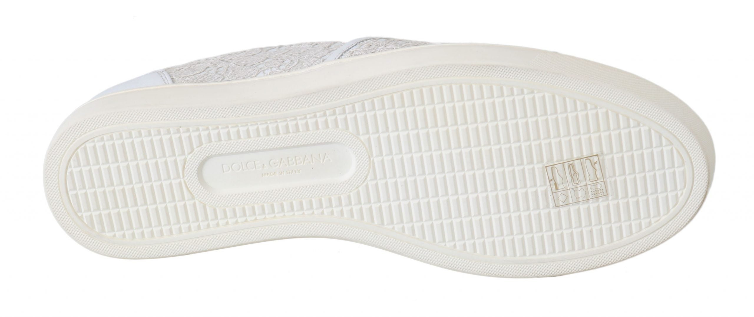 Dolce & Gabbana White Leather Lace Slip On Loafers Women's Shoes