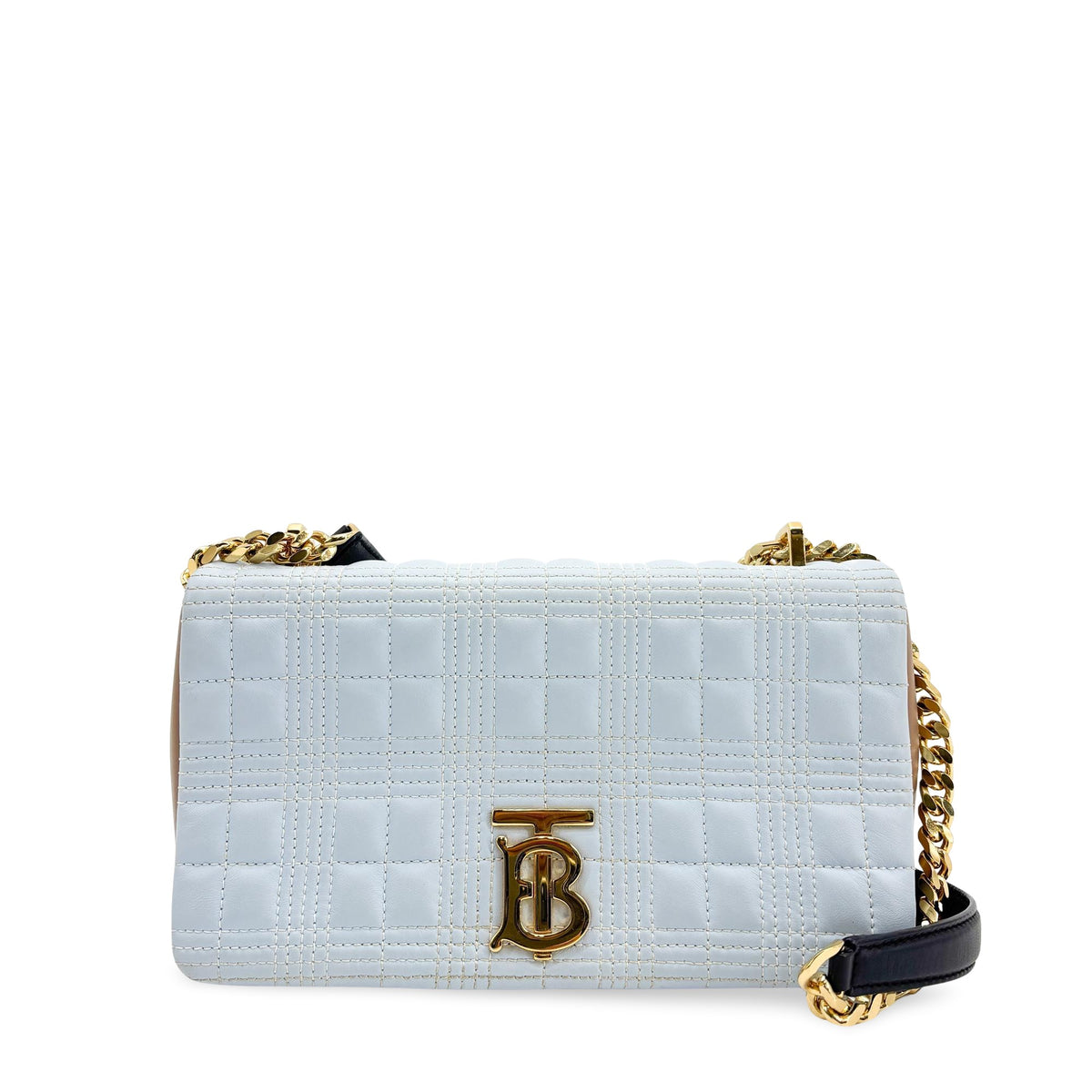 Burberry Lola Camera Quilted Leather Blue Leather Handbag (Pre-Owned)