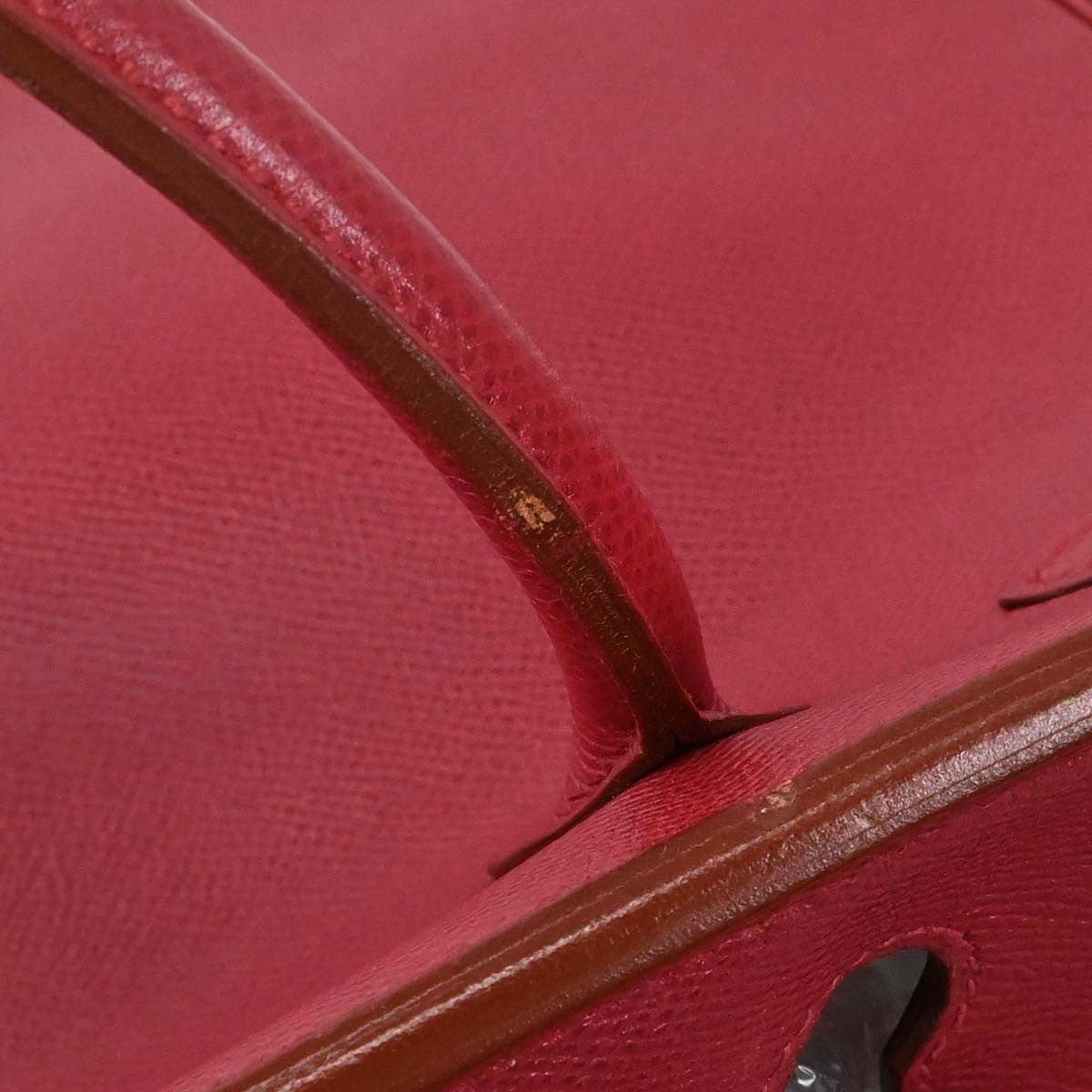 Hermes Birkin Red Courchevel With Gold Hardware Red Leather Handbag (Pre-Owned)