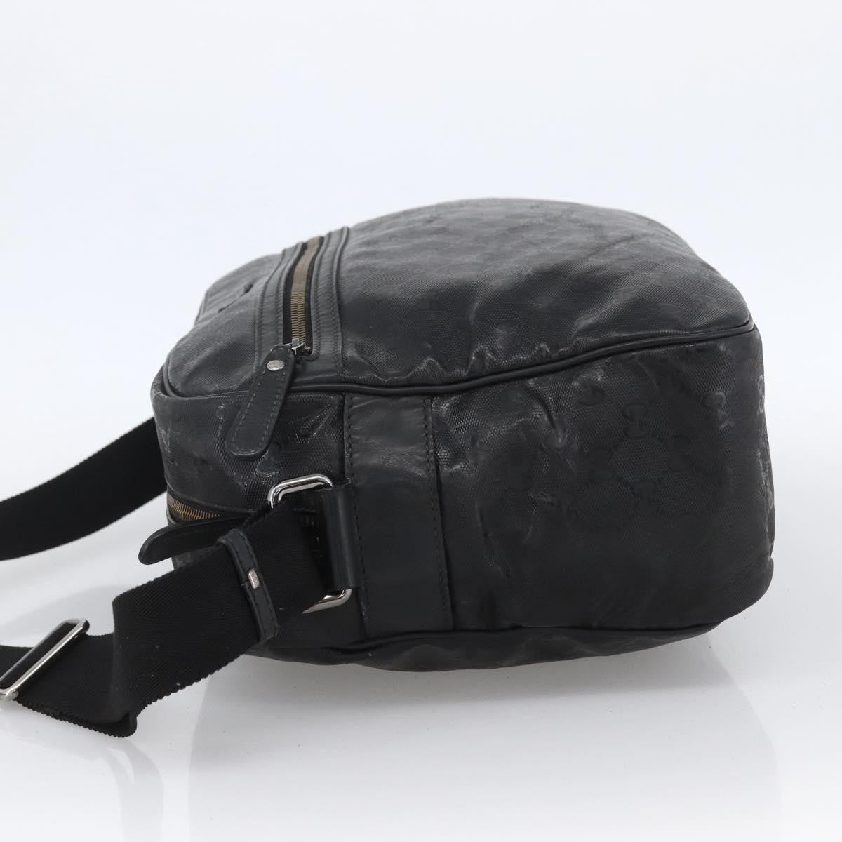 Gucci Zip Messenger Gg Imprime Black Canvas Shoulder Bag Bag (Pre-Owned)