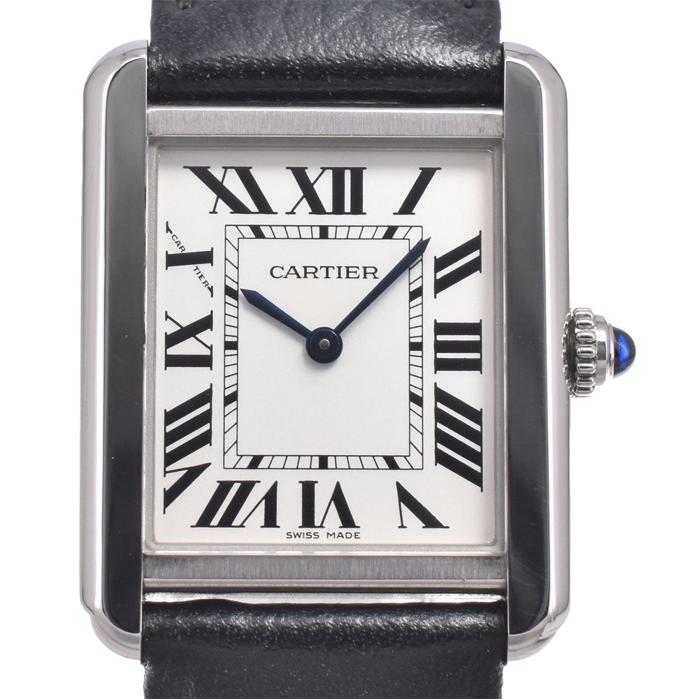 Cartier Must De Cartier Tank Quartz Stainless Steel And Leather Watch (Pre-Owned)