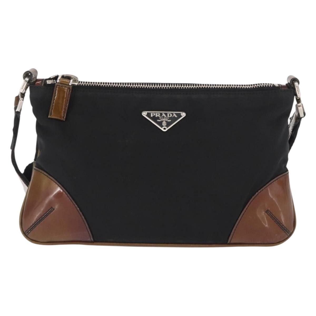 Prada Vintage Tessuto Black Nylon Shoulder Bag Bag (Pre-Owned)