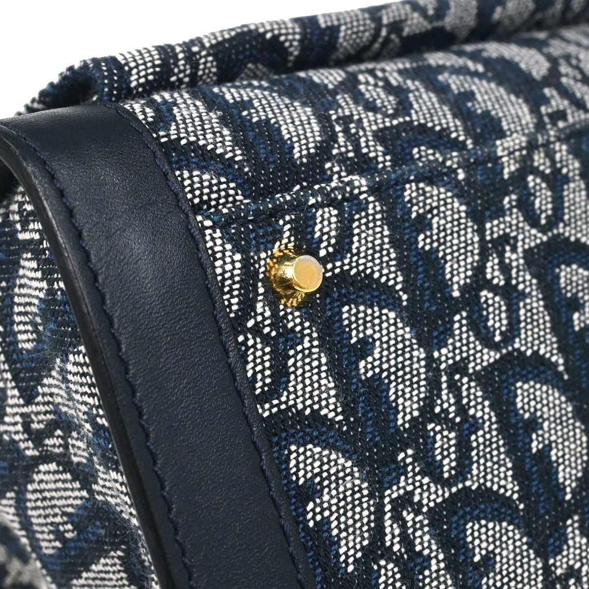 Christian Dior Vintage Trotter Pocket Diorissimo Canvas Navy Canvas Tote Bag Bag (Pre-Owned)