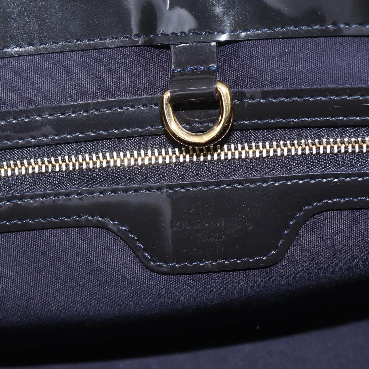 Louis Vuitton Wilshire Monogram Vernis Blue Patent_Leather Handbag (Pre-Owned)