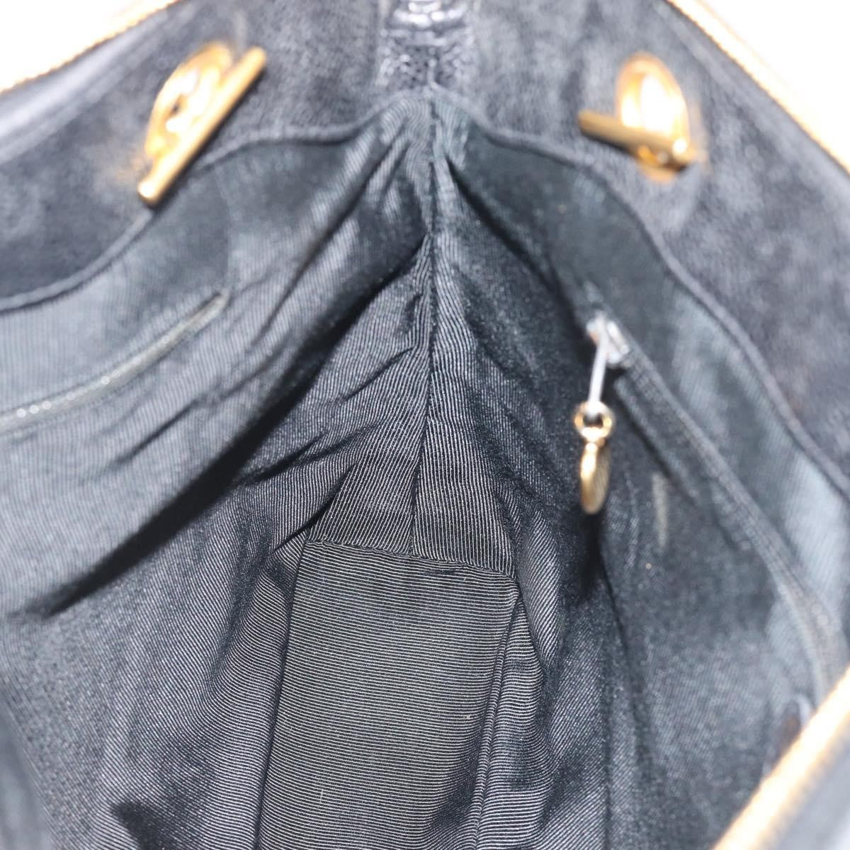 Chanel Triple Cc Chain Shoulder Caviar Leather Black Leather Shoulder Bag Bag (Pre-Owned)