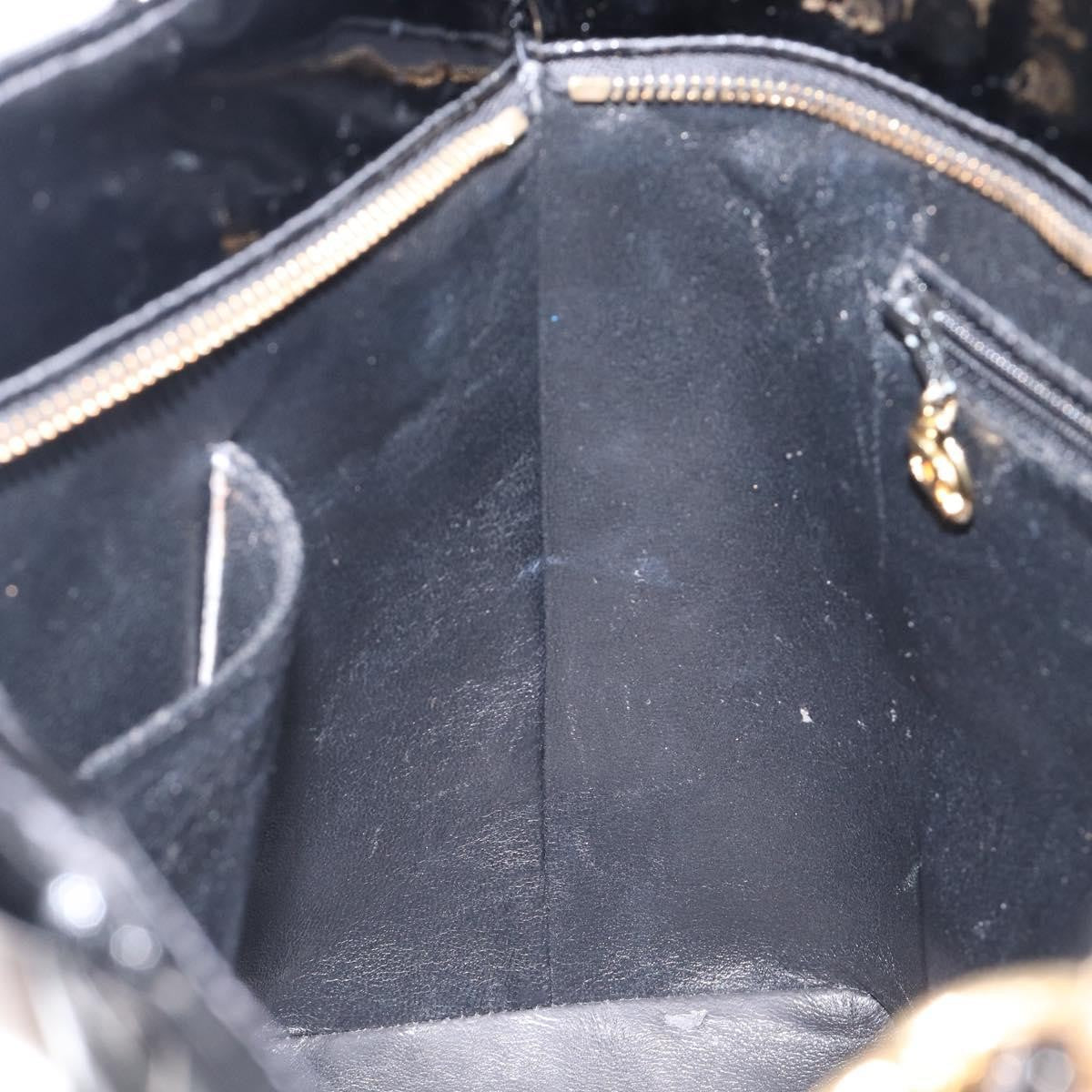 Chanel Medallion Quilted Patent Black Patent_Leather Tote Bag Bag (Pre-Owned)