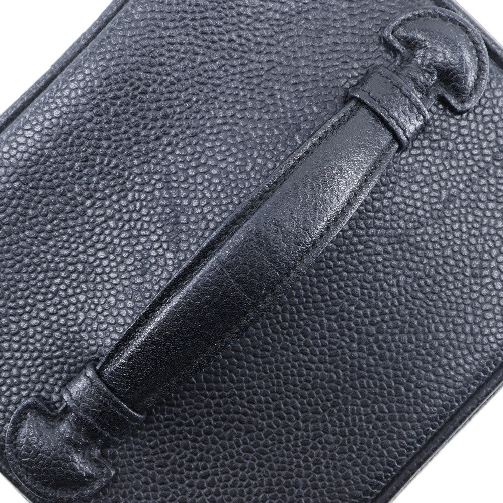 Chanel Vintage Timeless Cosmetic Case Caviar Black Leather Handbag (Pre-Owned)