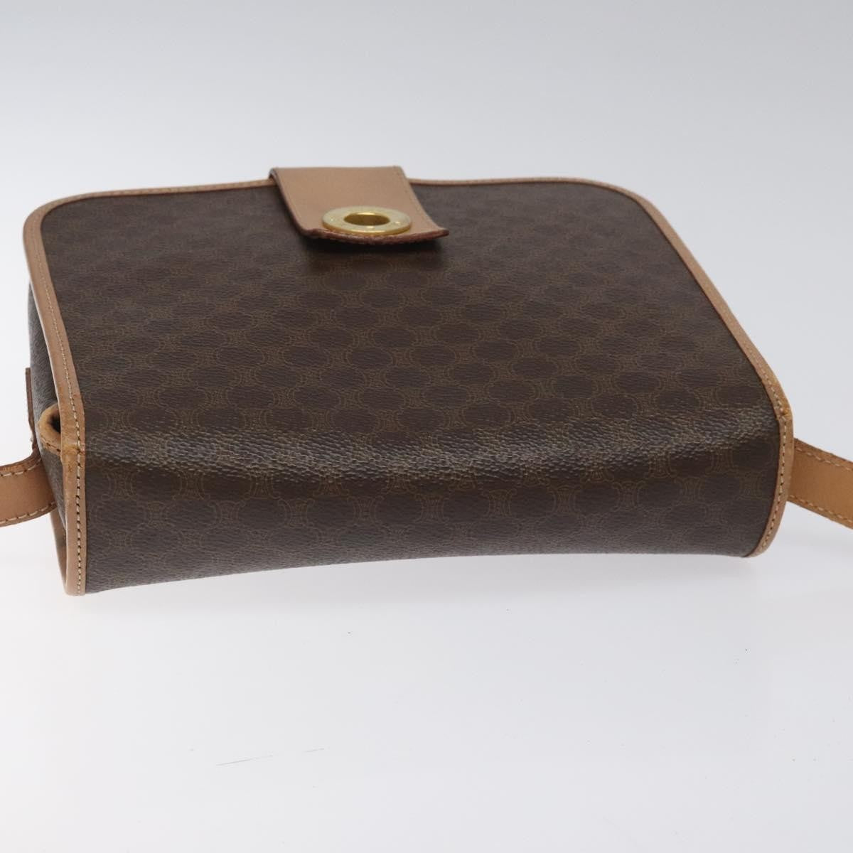 Celine Vintage Macadam Canvas And Leather Brown Canvas Shoulder Bag Bag (Pre-Owned)