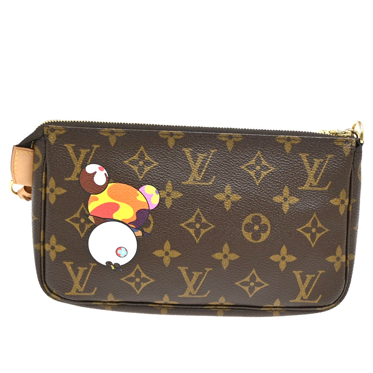 Louis Vuitton Pochette Accessoires Limited Edition Monogram Murakami Panda Brown Leather Clutche & Pouche Bag (Pre-Owned)