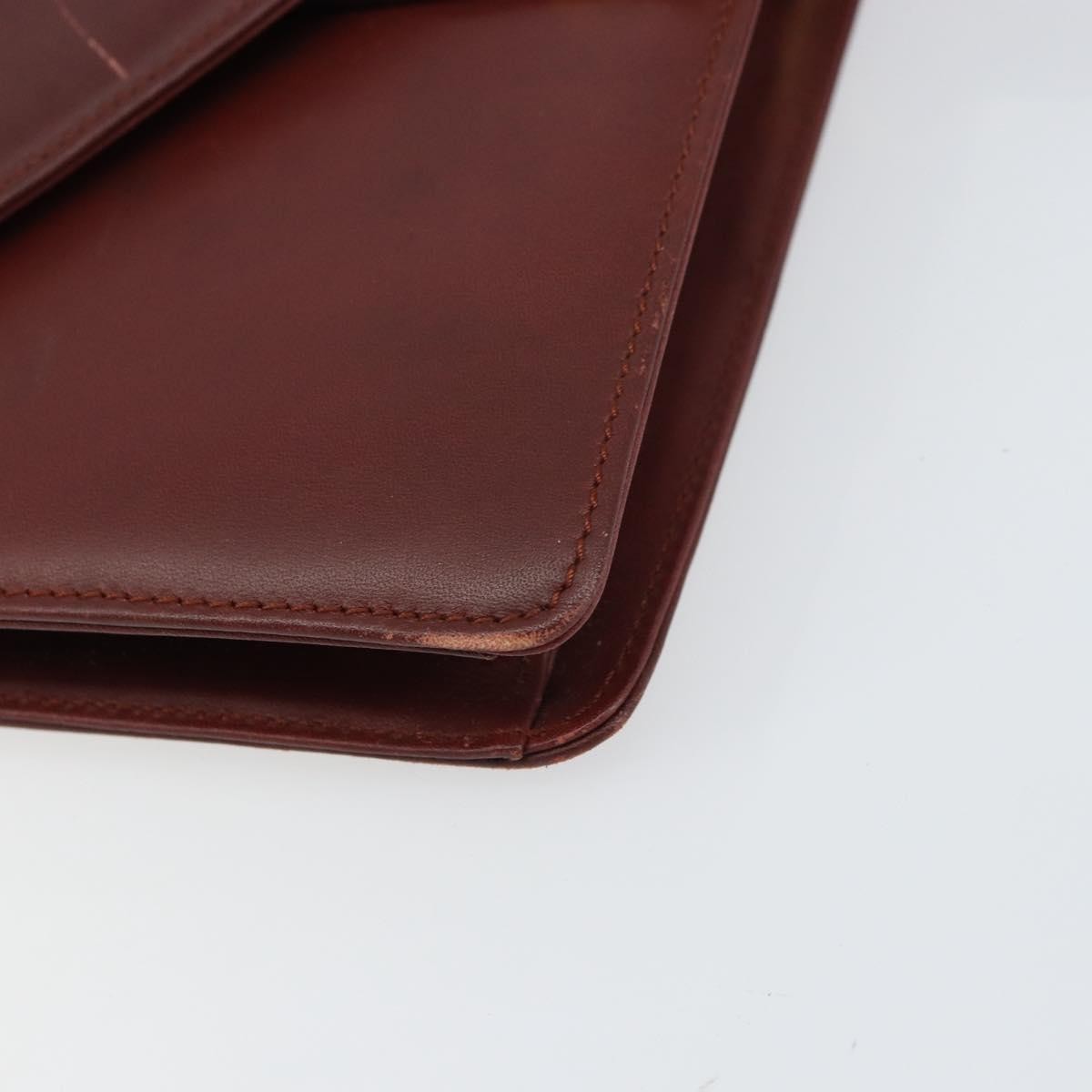 Cartier Must De Cartier Leather Burgundy Leather Shoulder Bag Bag (Pre-Owned)