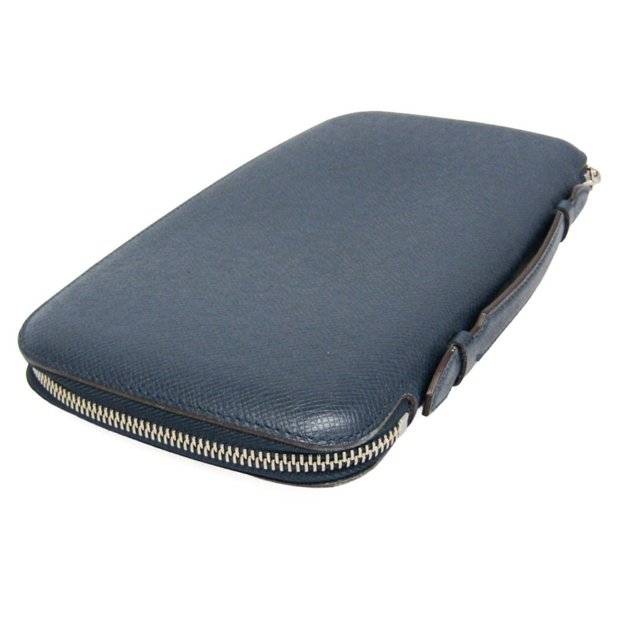 Louis Vuitton Atoll Organizer Taiga Leather Blue Leather Wallets Accessory (Pre-Owned)