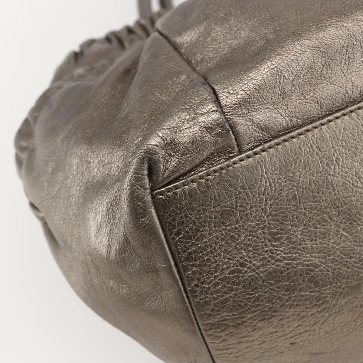 Salvatore Ferragamo Vala Leather Gold Leather Handbag (Pre-Owned)