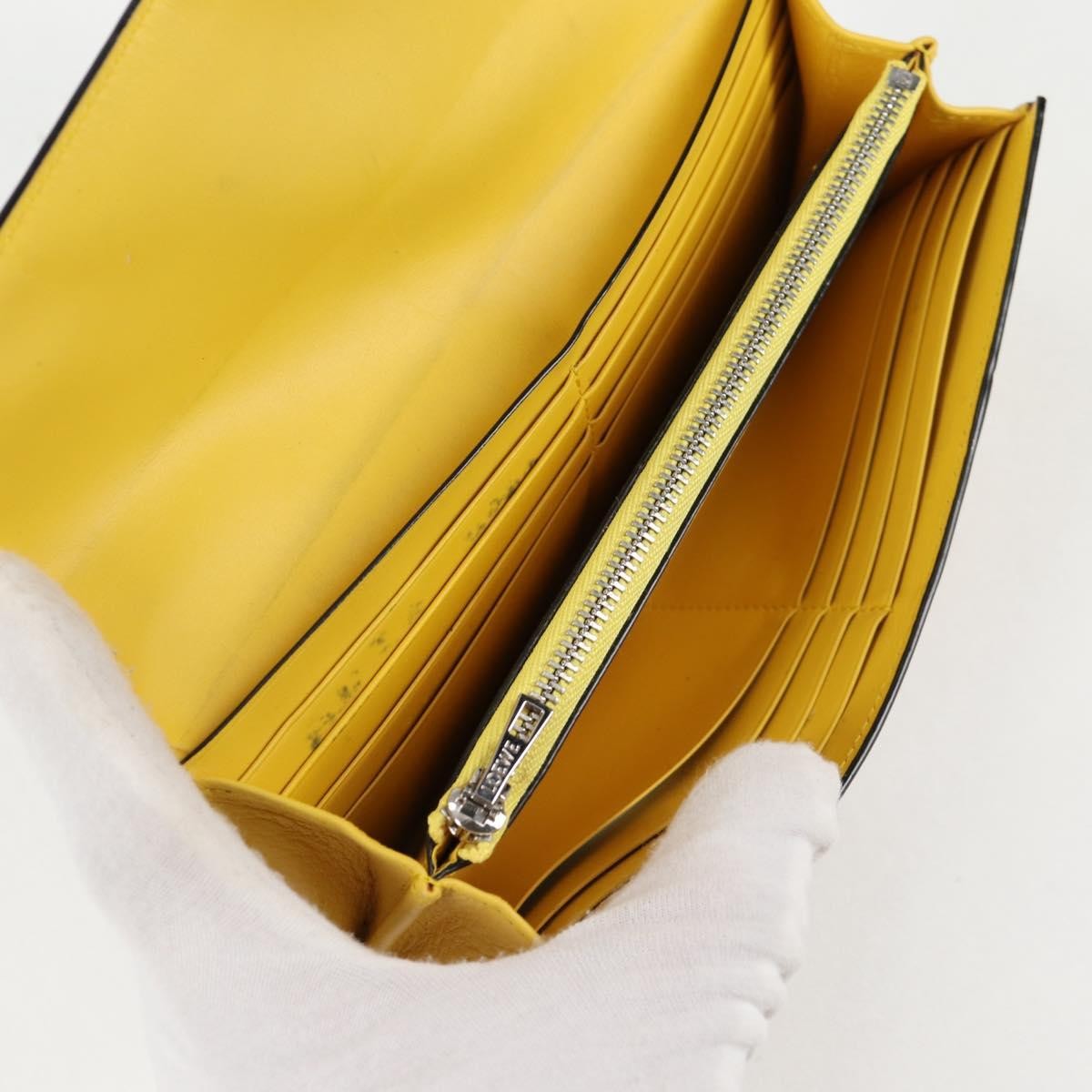 Loewe Puzzle Zip Leather Yellow Leather Wallets Accessory (Pre-Owned)