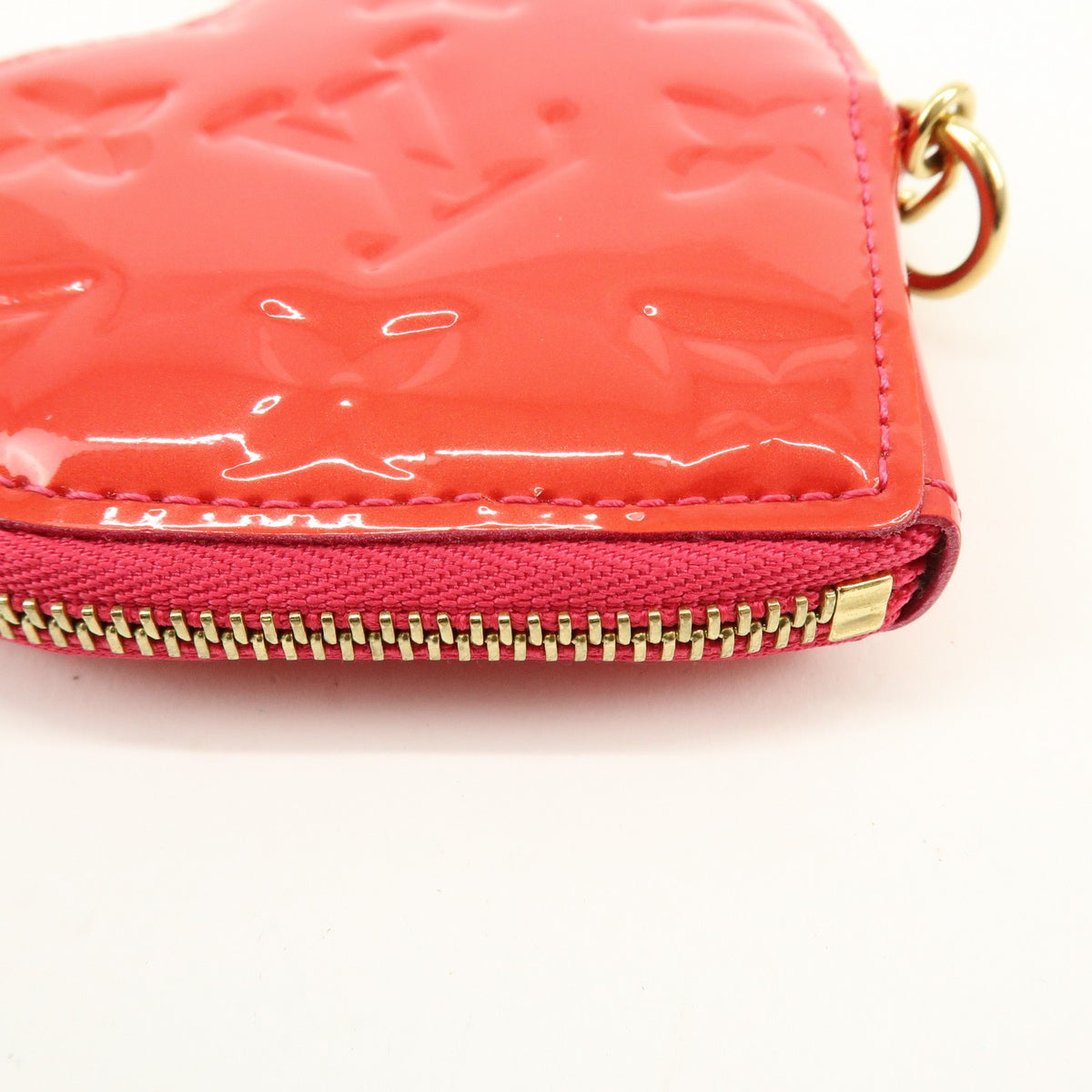 Louis Vuitton Heart Coin Purse Monogram Vernis Pink Patent_Leather Clutche & Pouche Bag (Pre-Owned)