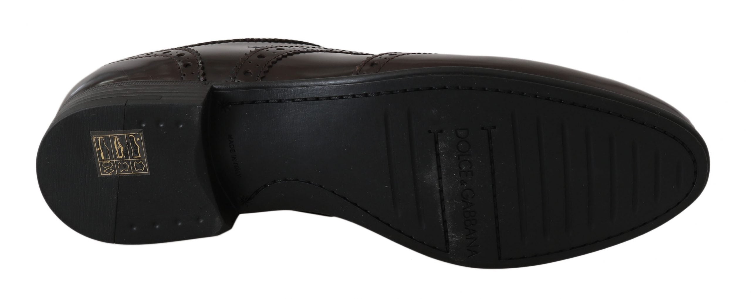 Dolce & Gabbana Brown Leather Broques Oxford Wingtip Women's Shoes