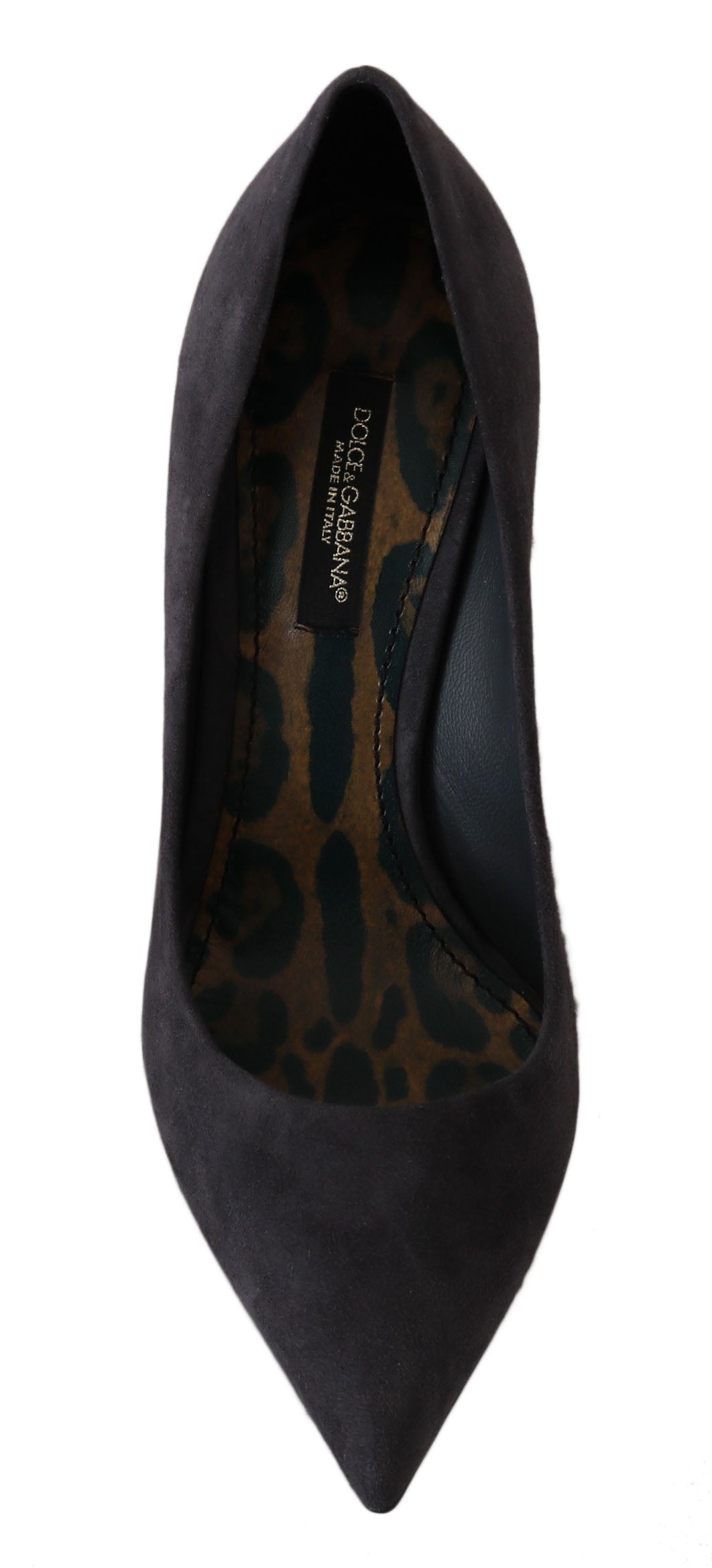 Dolce & Gabbana Gray Suede Leather Stiletto Shoes Women's Heels
