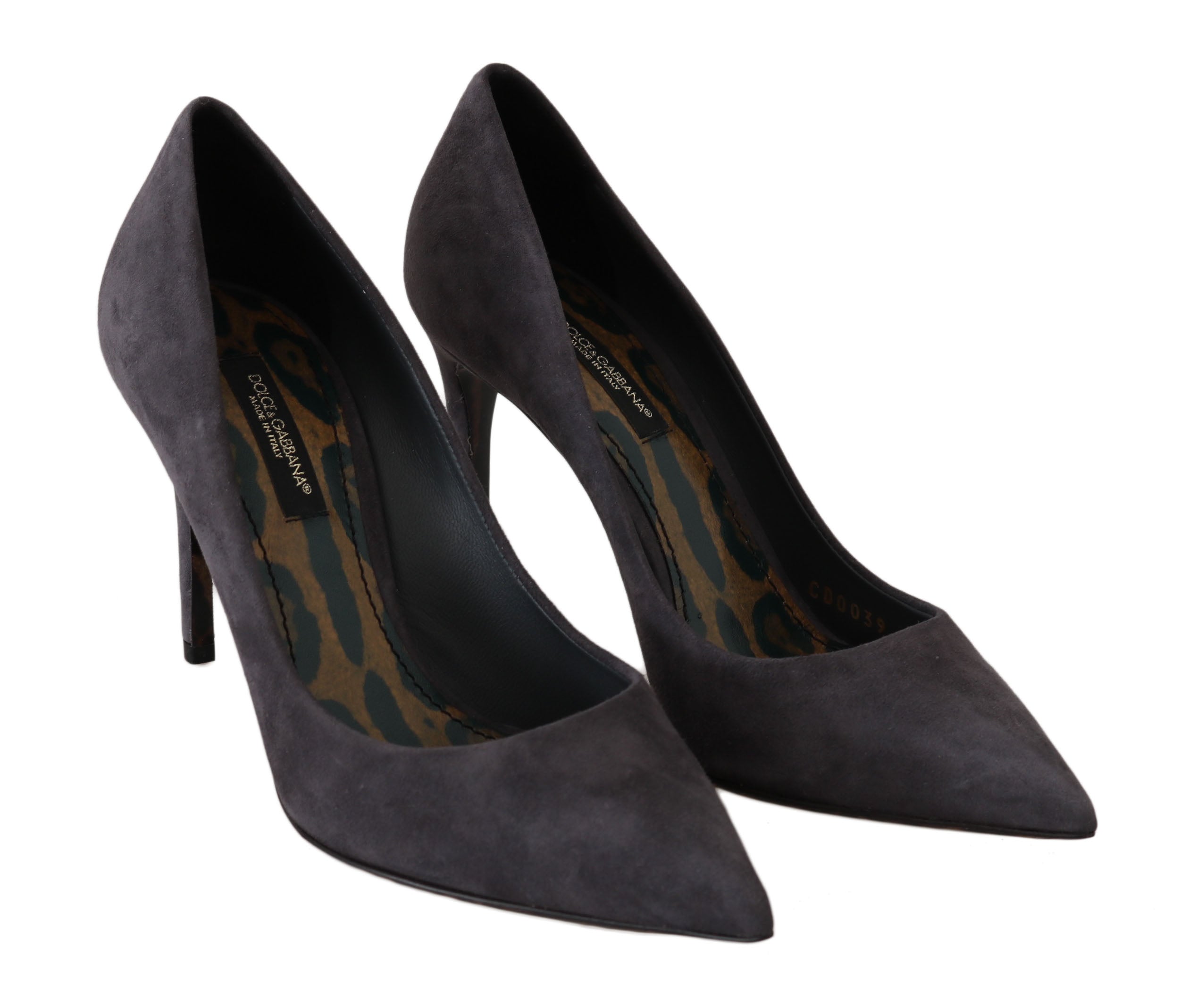 Dolce & Gabbana Gray Suede Leather Stiletto Shoes Women's Heels