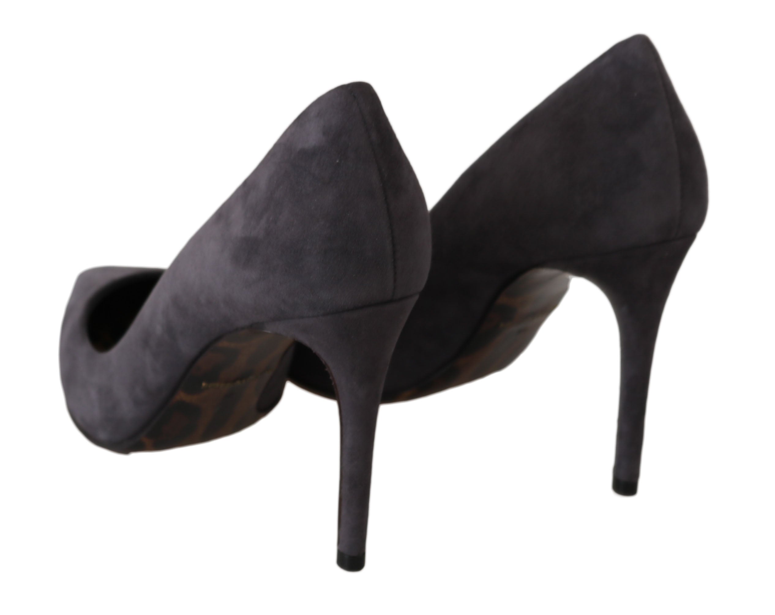 Dolce & Gabbana Gray Suede Leather Stiletto Shoes Women's Heels