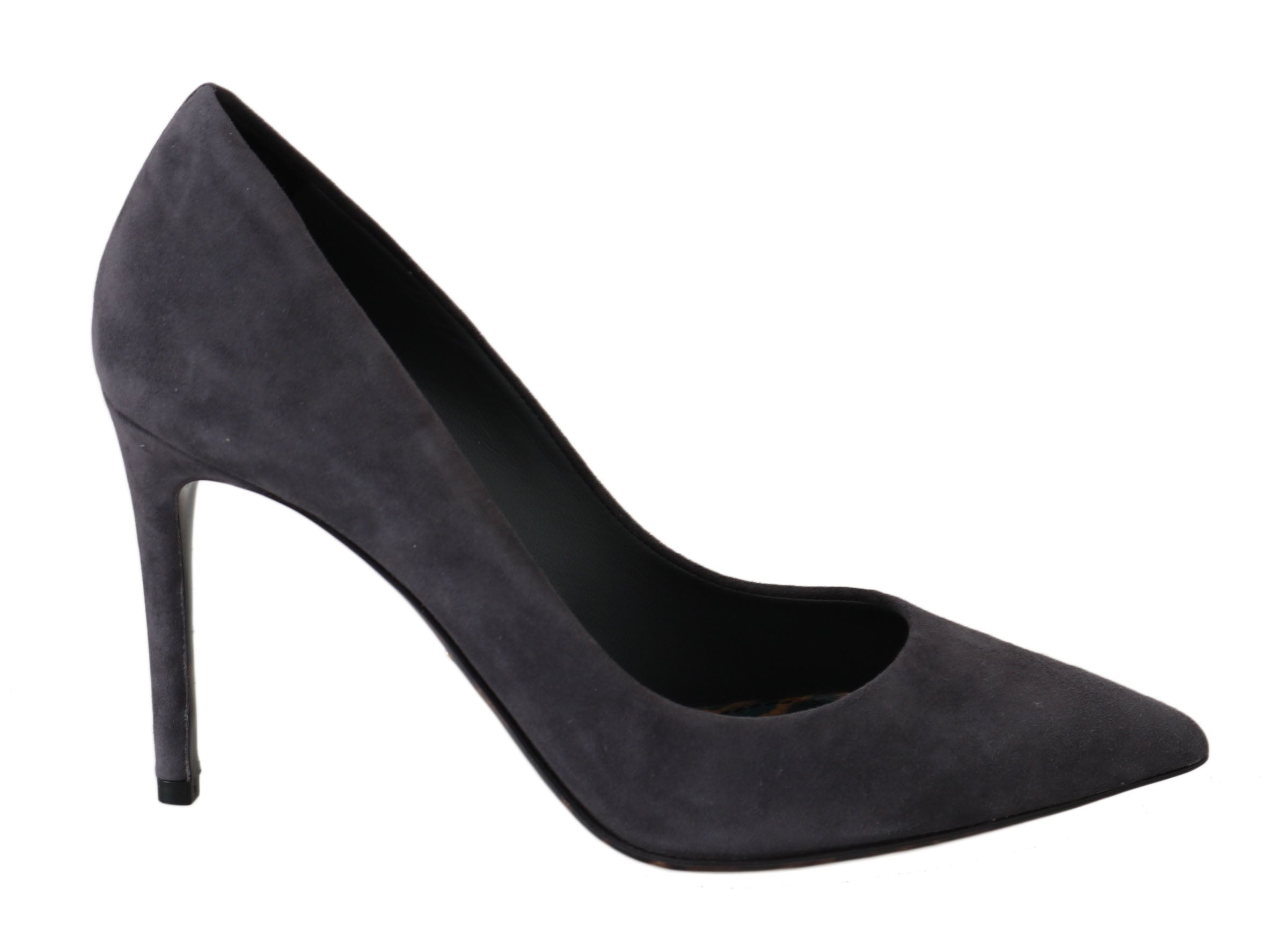 Dolce & Gabbana Gray Suede Leather Stiletto Shoes Women's Heels