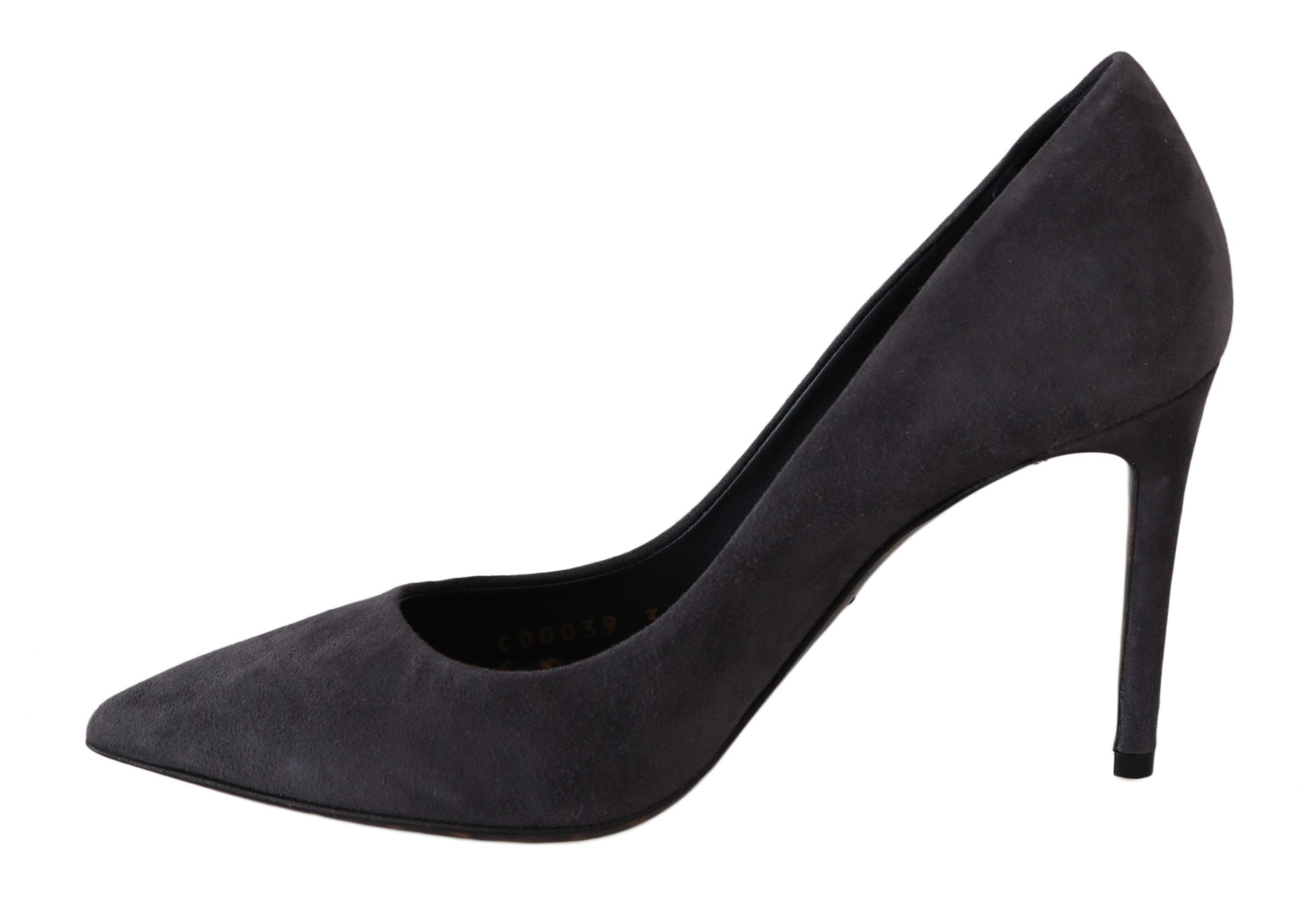 Dolce & Gabbana Gray Suede Leather Stiletto Shoes Women's Heels