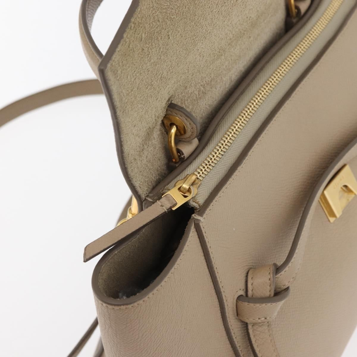 Celine Belt Calfskin Beige Leather Handbag (Pre-Owned)