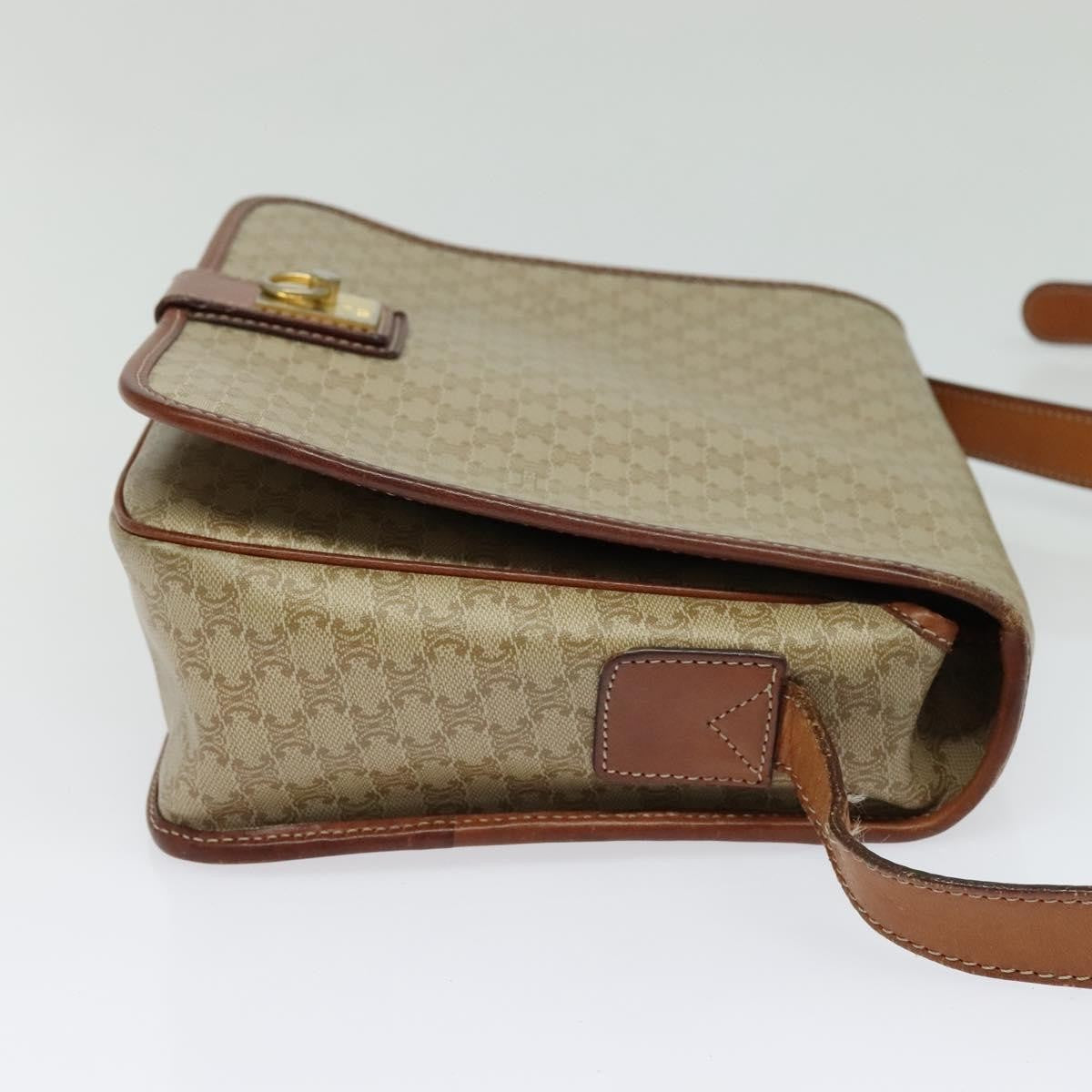 Celine Vintage Macadam Canvas And Leather Beige Canvas Shoulder Bag Bag (Pre-Owned)