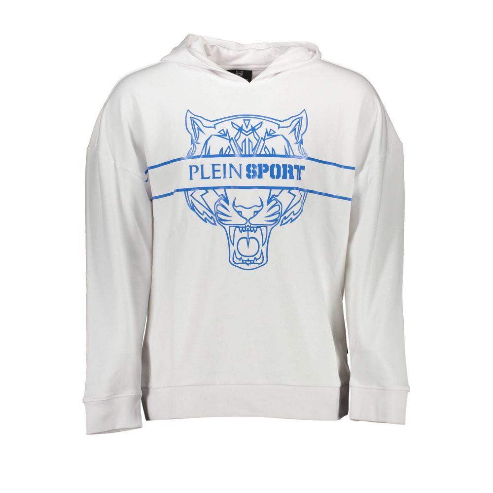 Plein Sport White Cotton Men's Hooded Men's Sweatshirt