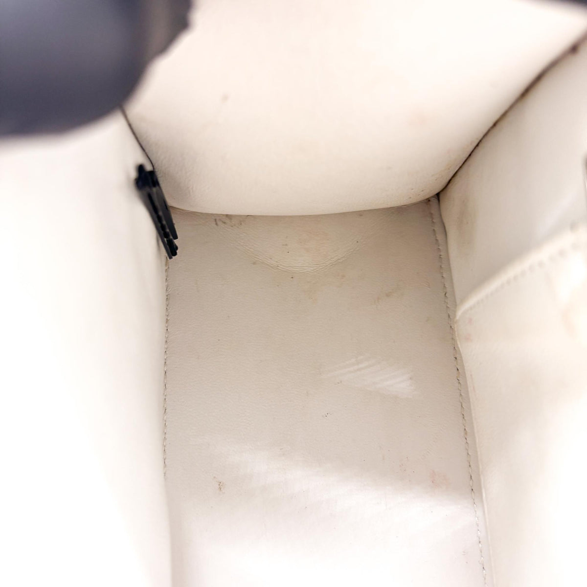 Balenciaga Hourglass Top Handle Leather White Leather Handbag (Pre-Owned)