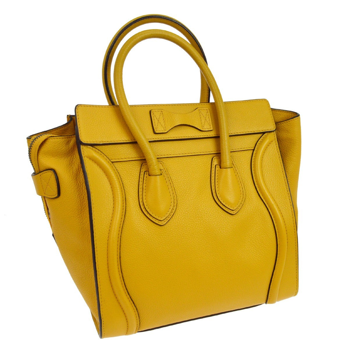 Celine Luggage Smooth Leather Yellow Leather Handbag (Pre-Owned)