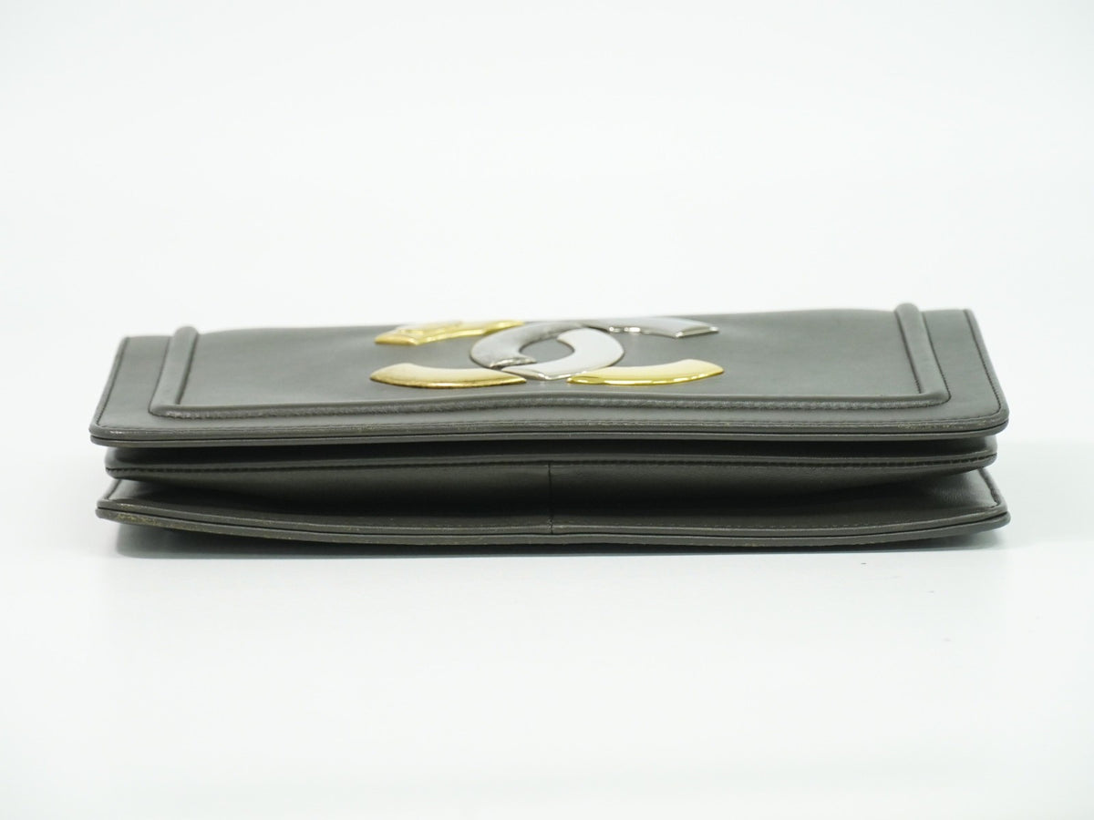 Chanel Cc Antico Flap Lambskin Gray Leather Handbag (Pre-Owned)