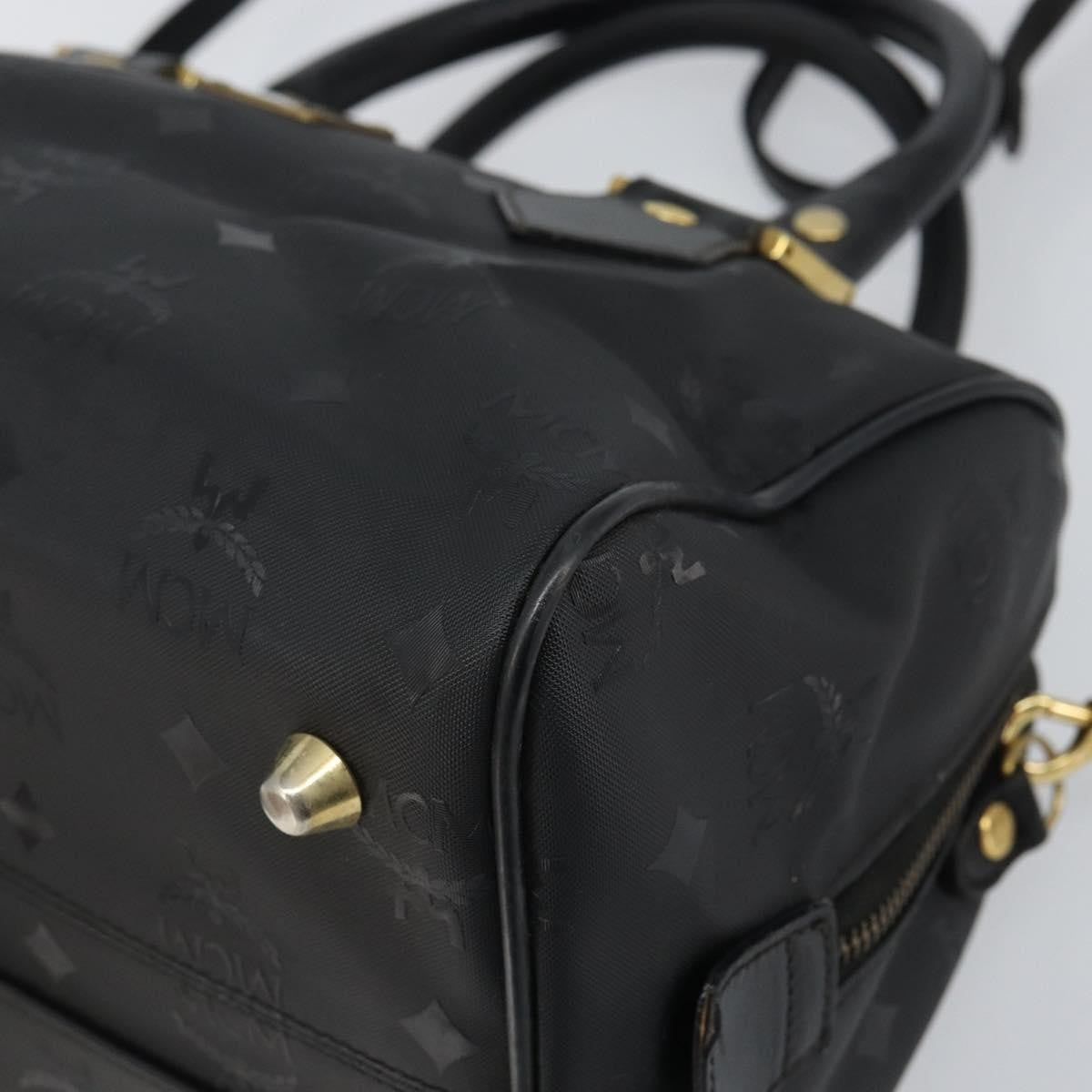 MCM Visetos Logogramme Canvas And Leather Black Canvas Handbag (Pre-Owned)