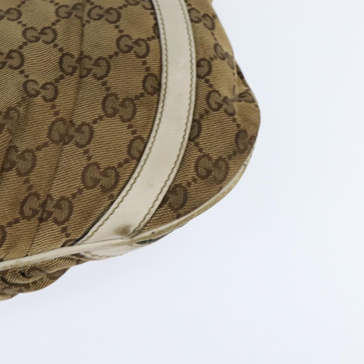 Gucci D Ring Messenger Gg Canvas And Leather Beige Canvas Shoulder Bag Bag (Pre-Owned)