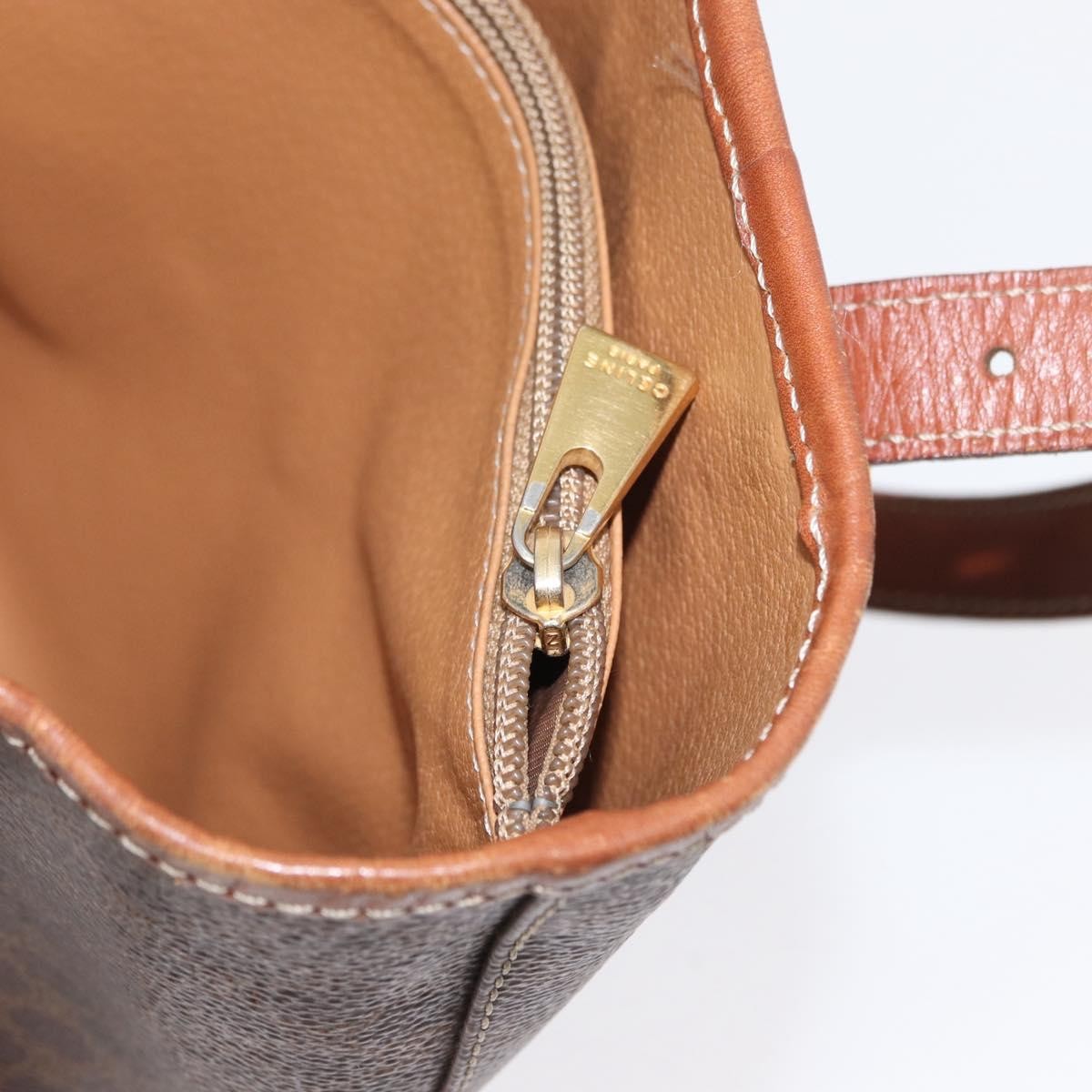 Celine Vintage Macadam Canvas And Leather Brown Canvas Tote Bag Bag (Pre-Owned)