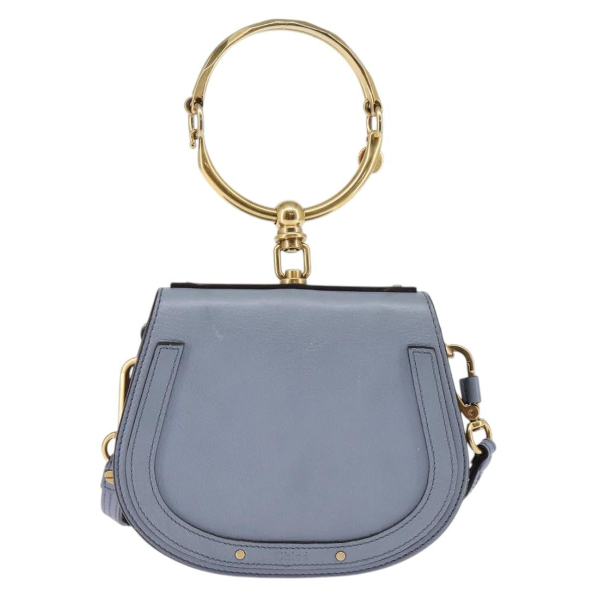 Chloe Nile Leather Blue Leather Handbag (Pre-Owned)